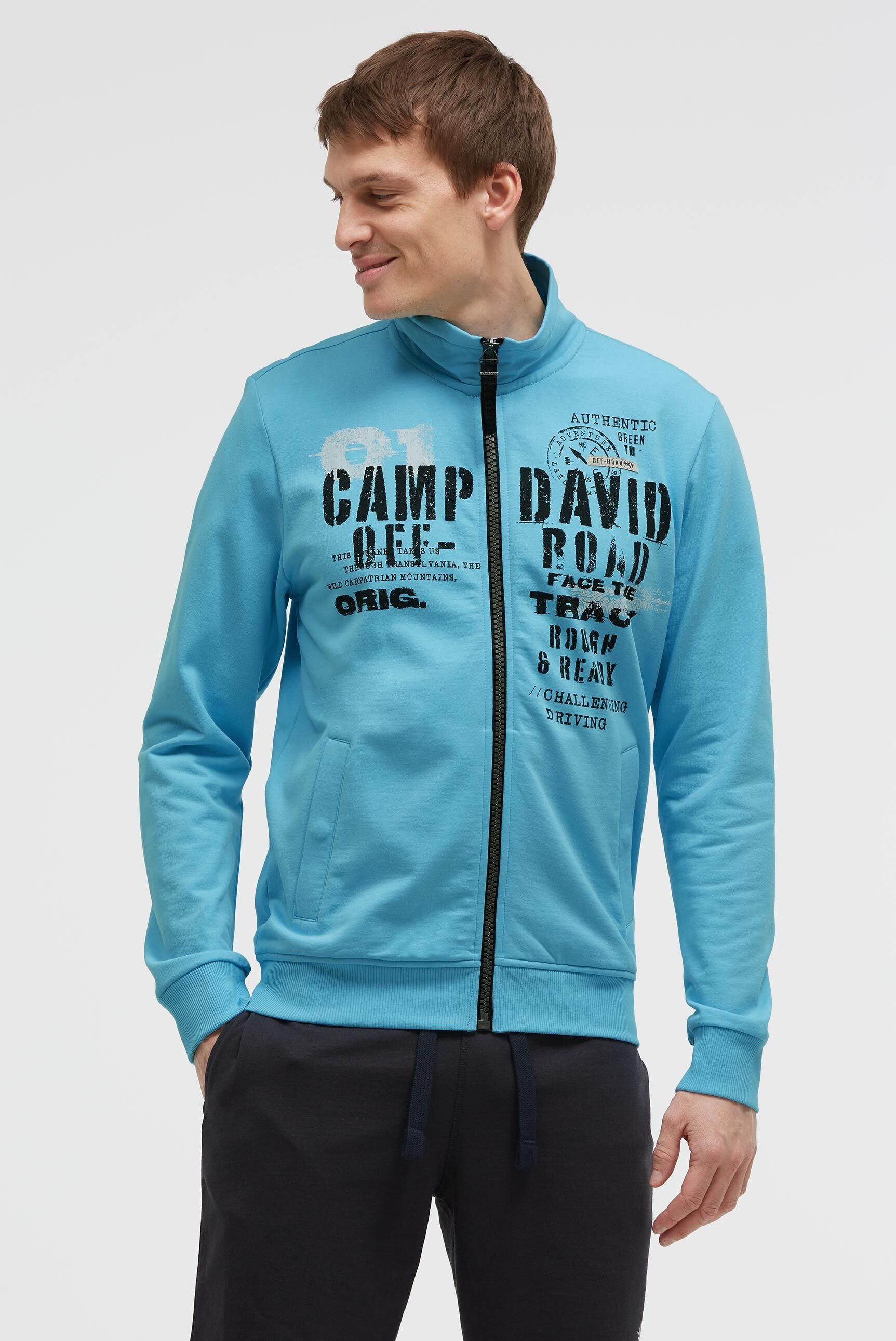 CAMP DAVID Sweatjacke mit Reißverschlusstaschen