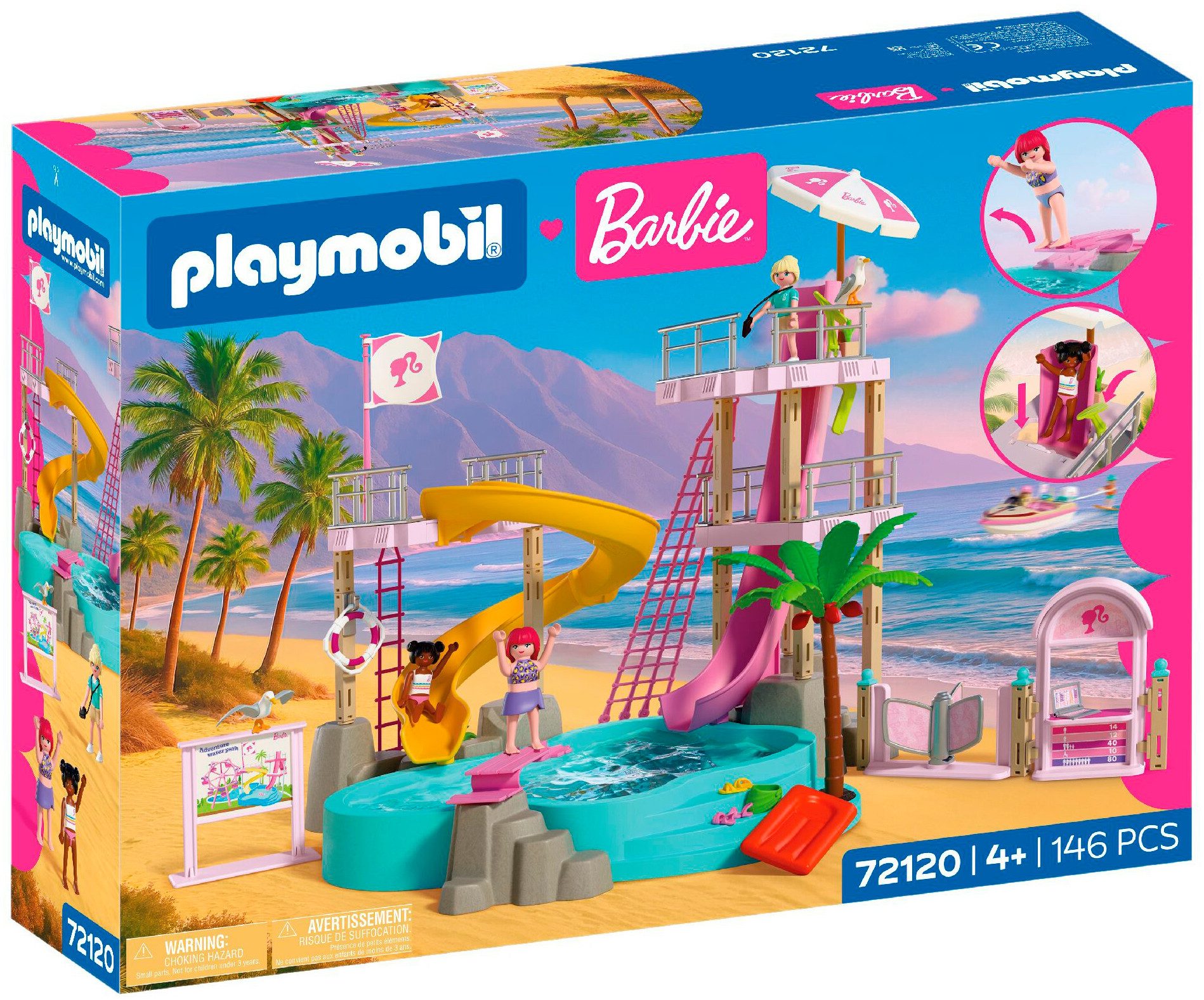 Playmobil® PLAYMOBIL x Barbie™ Wasserpark (72120), Barbie™ Konstruktions-Spielset, (146 St), Made in Europe – Bild 5 von 5