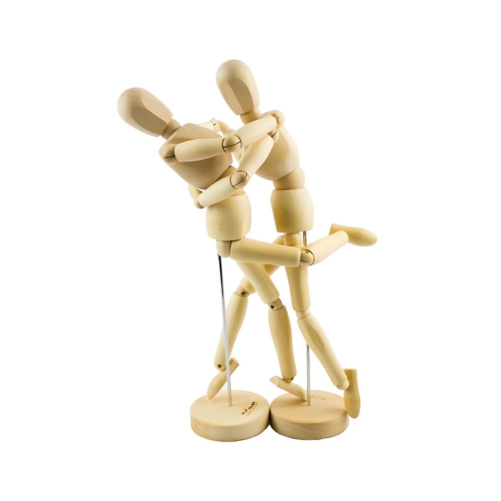 Mont Marte Bendable Mannequin / Jointed Doll made of wood, highly flexible & secure stand (Pack, 1-piece, MONT MARTE - Art Supplies), Freely movable jointed doll, with stand
