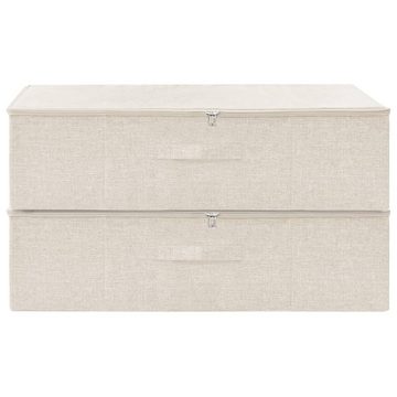 vidaXL Aufbewahrungsbox Aufbewahrungsboxen 2 Stk Stoff 70x40x18 cm Creme