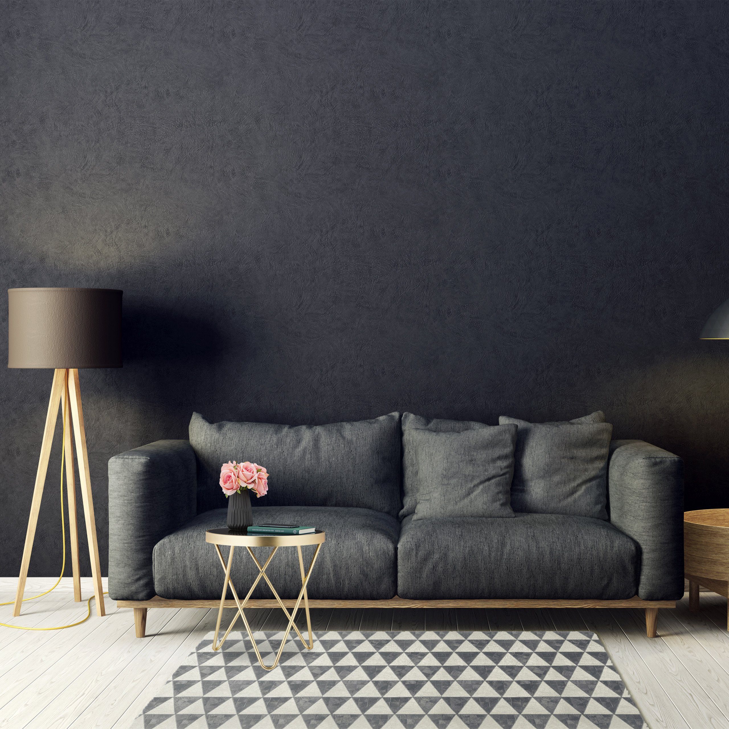 relaxdays Beistelltisch Runder Beistelltisch Schwarz-Gold günstig online kaufen