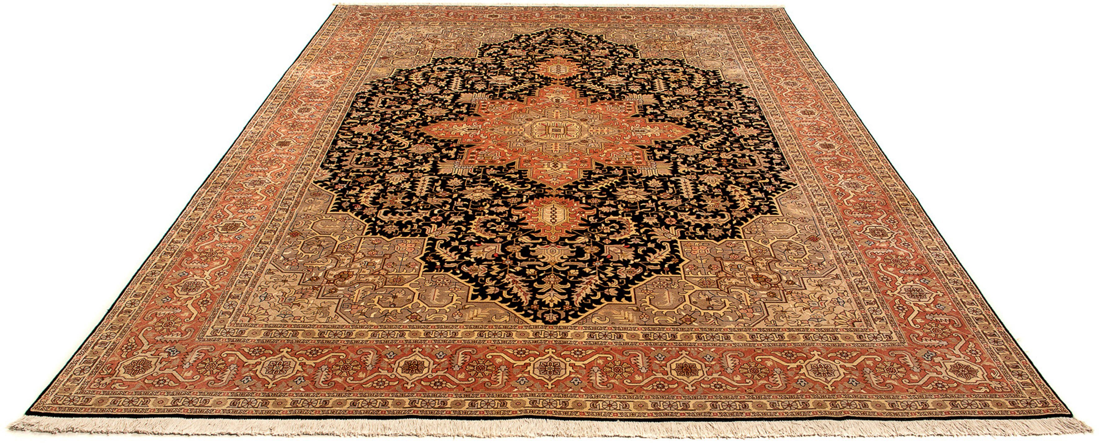 Orientteppich Perser - Täbriz - Royal - 348 x 248 cm - hellbraun, morgenland, rechteckig, Höhe: 7 mm, Wohnzimmer, Handgeknüpft, Einzelstück mit Zertifikat | Kurzflor-Teppiche