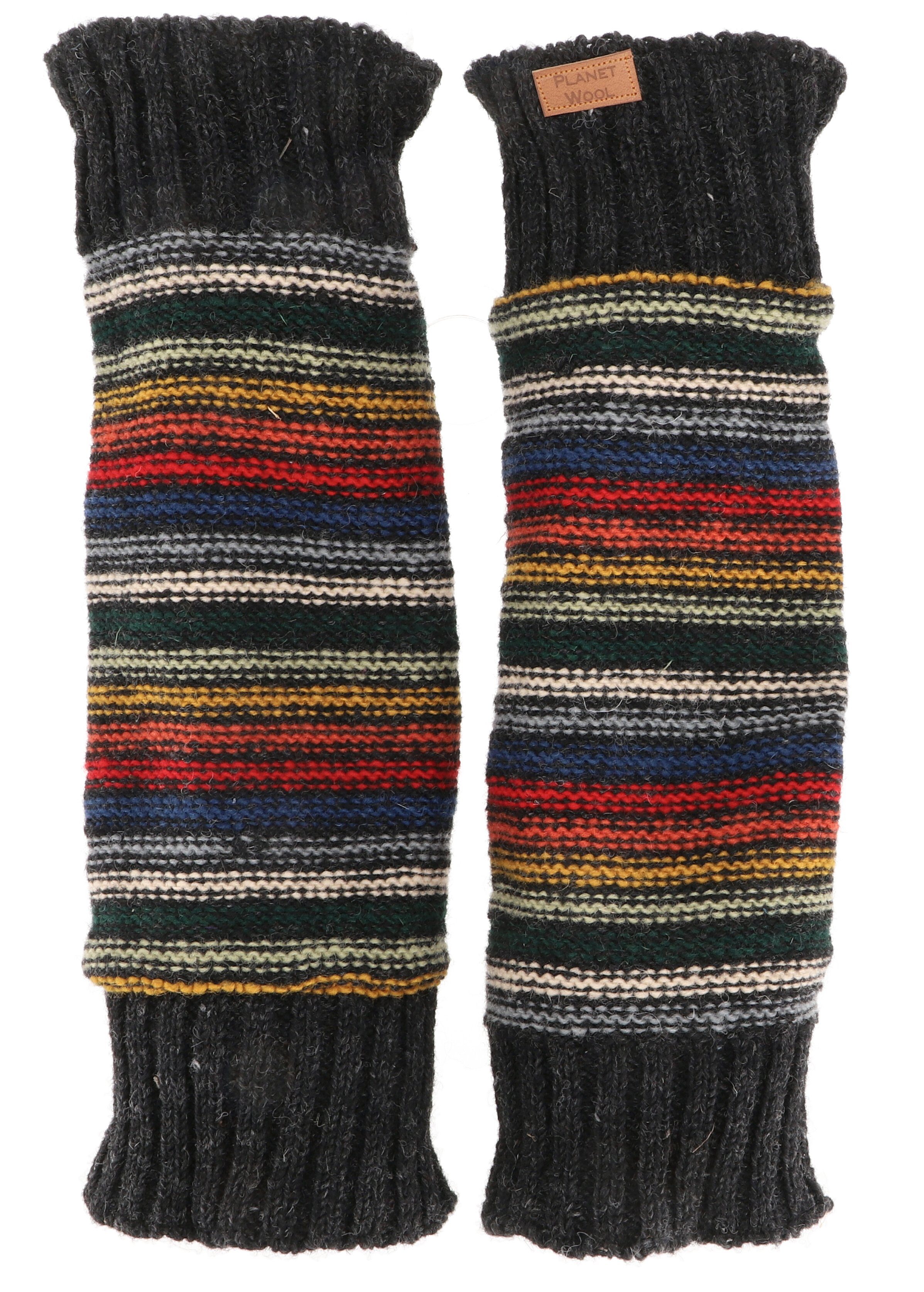 Guru-Shop Haussocken Wollstulpen aus Nepal, Beinstulpen gestreift -.. günstig online kaufen