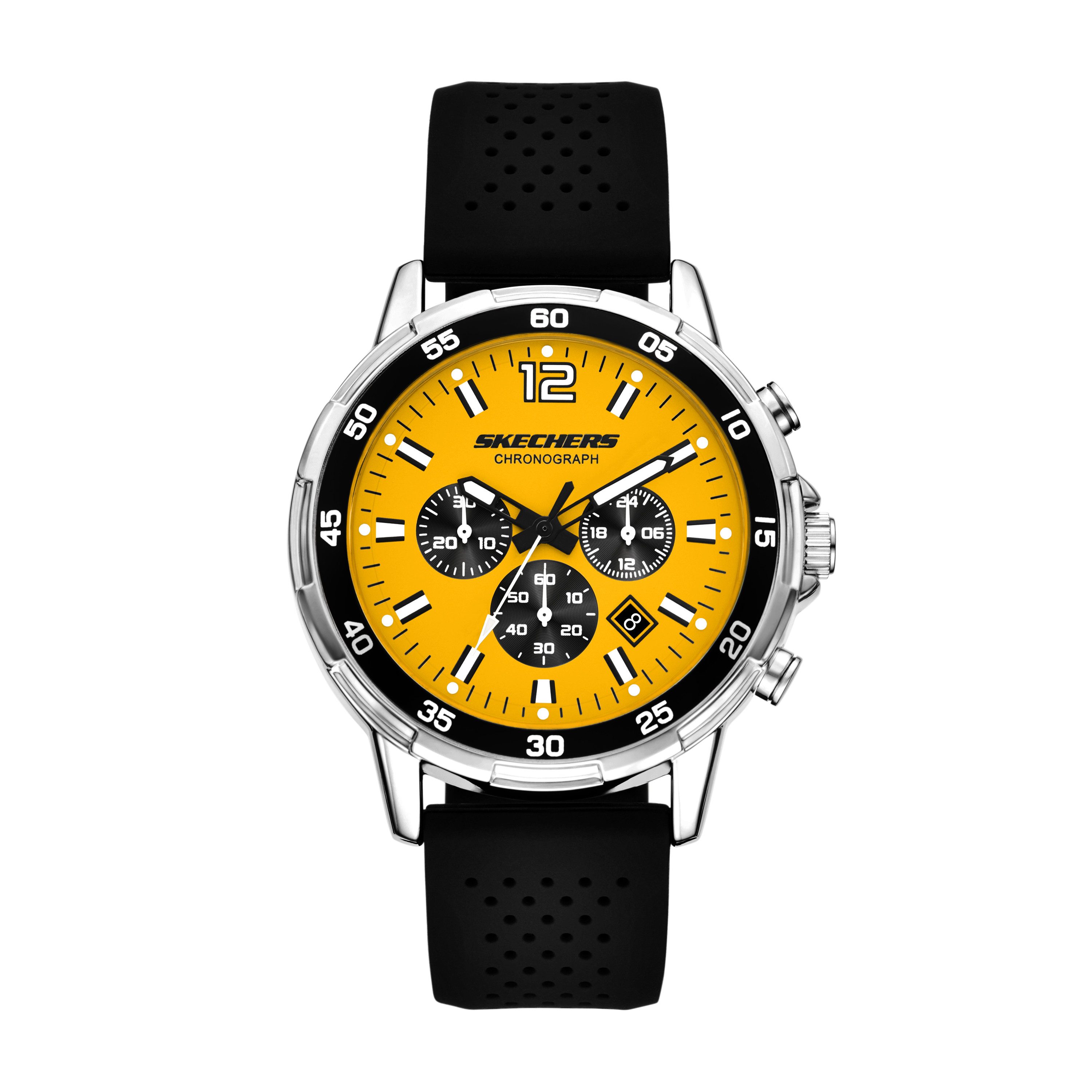 Skechers Chronograph Stanwood SR5297, Quarzuhr, Armbanduhr, Herrenuhr, Silikonarmband, analog, Tag