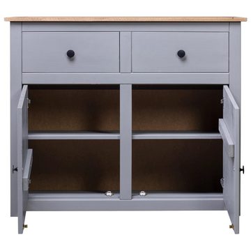 möbelando Sideboard 298285 (LxBxH 40 x 93 x 80 cm), aus Kiefernholz in grau mit 2 Schubladen und 2 Türen