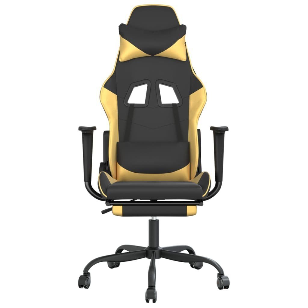 Kunstleder Bürostuhl Golden mit Gaming-Stuhl und vidaXL Schwarz Fußstütze