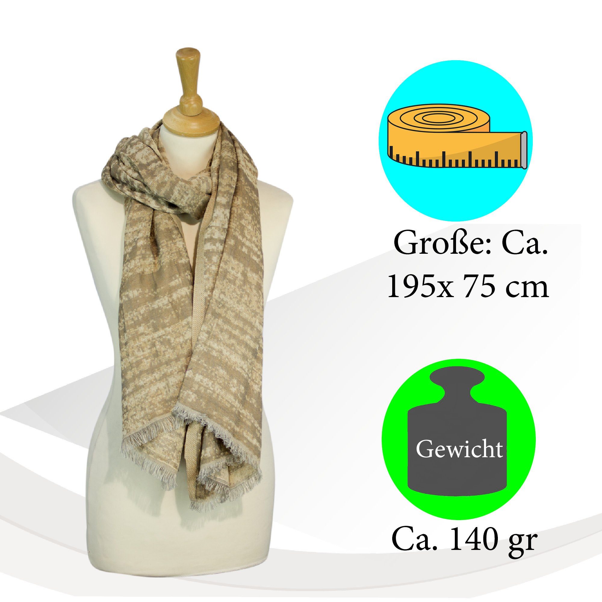 Sunsa Modeschal Winterschal Große Stola Halstuch Schal aus Baumwolle/Viskose