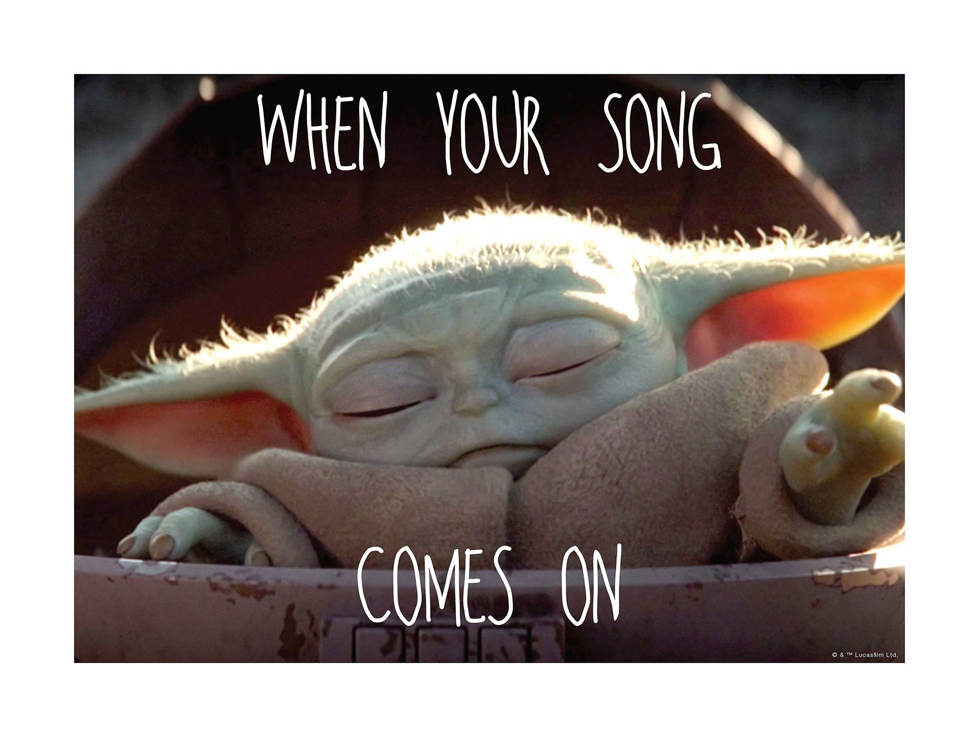 Komar Bild Mandalorian The Child Music, Disney, Star Wars (1 St), Wandbild zur Dekoration im Kinderzimmer - ohne Rahmen