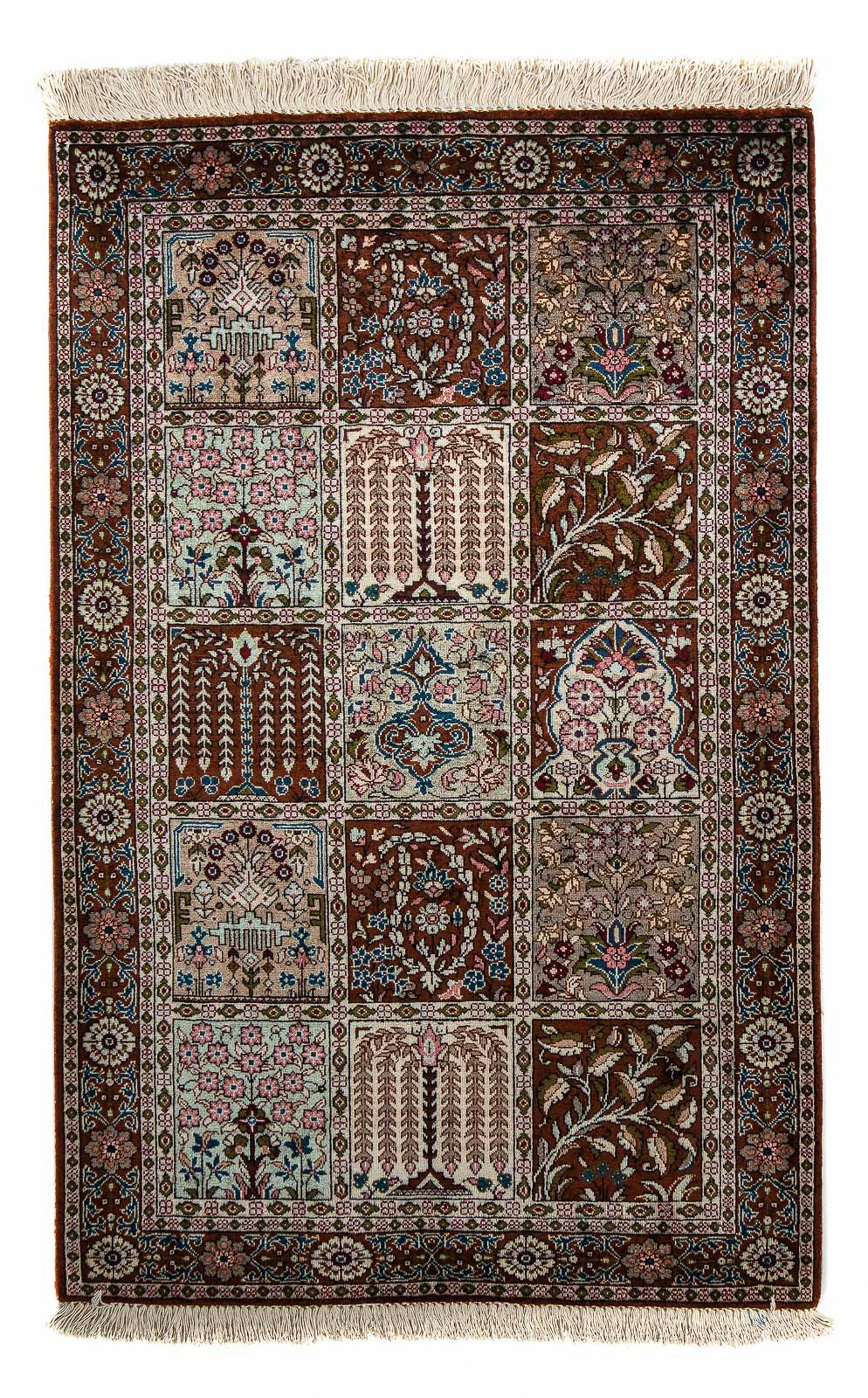 Orientteppich Perser - rechteckig, morgenland, Zertifikat Einzelstück mm, Wohnzimmer, - - mit 59 Höhe: 91 x cm mehrfarbig, Ghom Handgeknüpft, 10