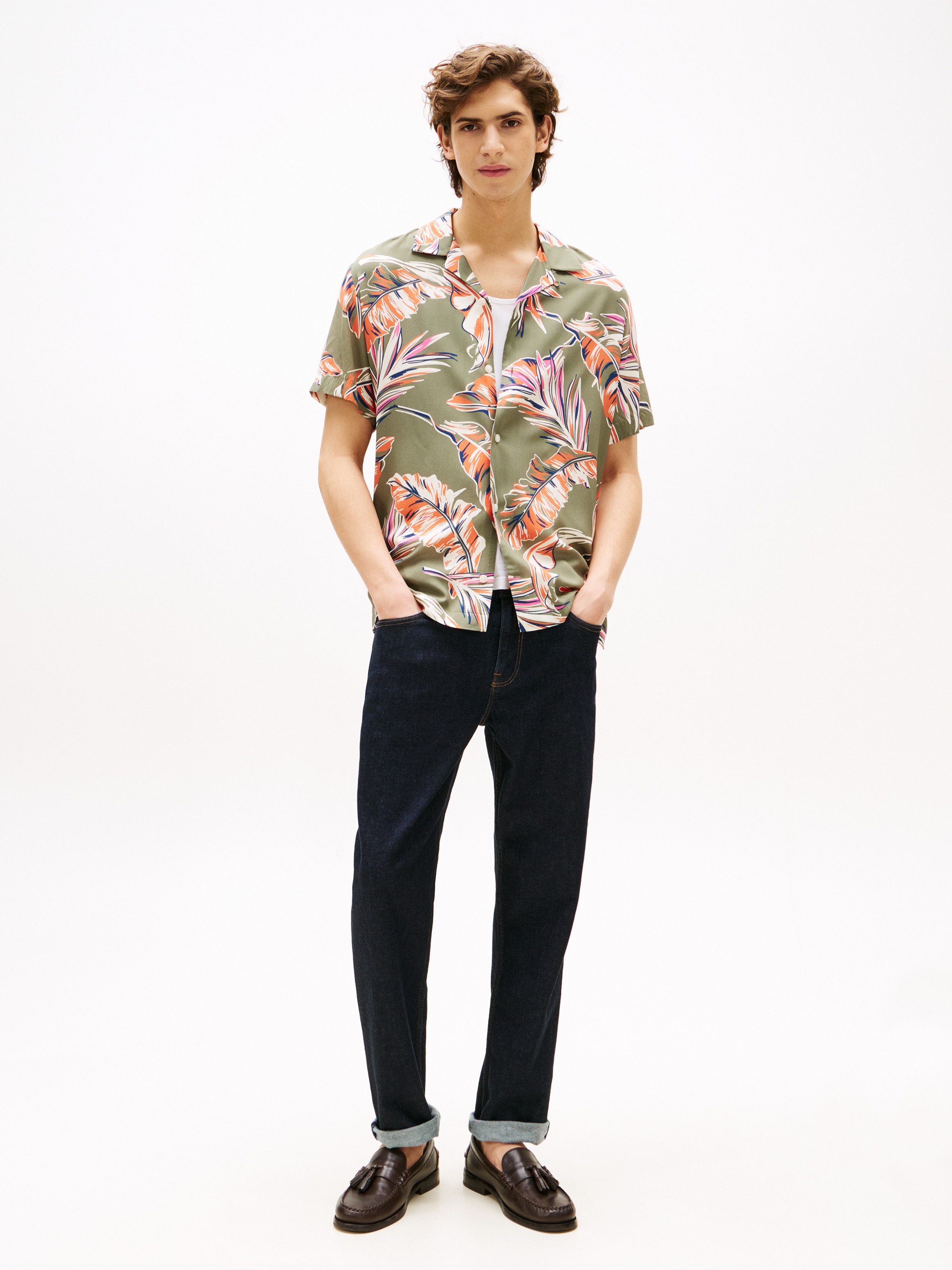 Tommy Hilfiger Kurzarmhemd LIGHTWEIGHT LEAF AOP günstig online kaufen