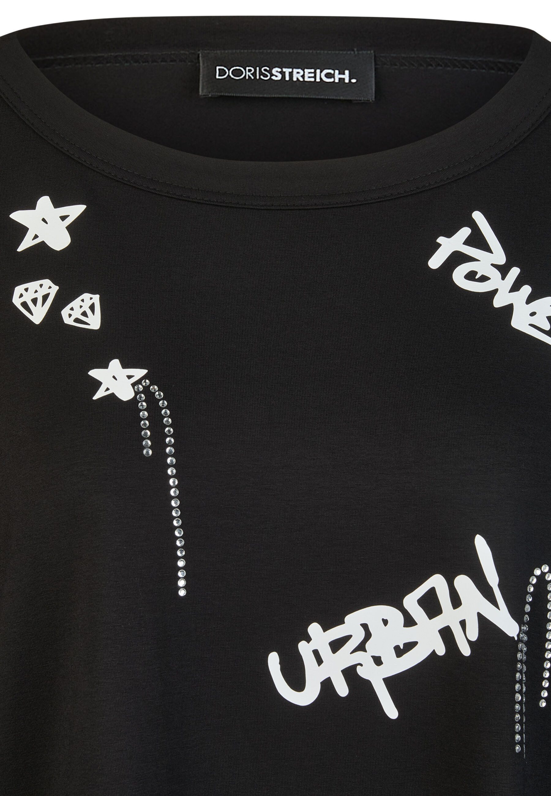 Doris Streich Longshirt (1-tlg) mit Graffiti-Motiven und Strasssteinen