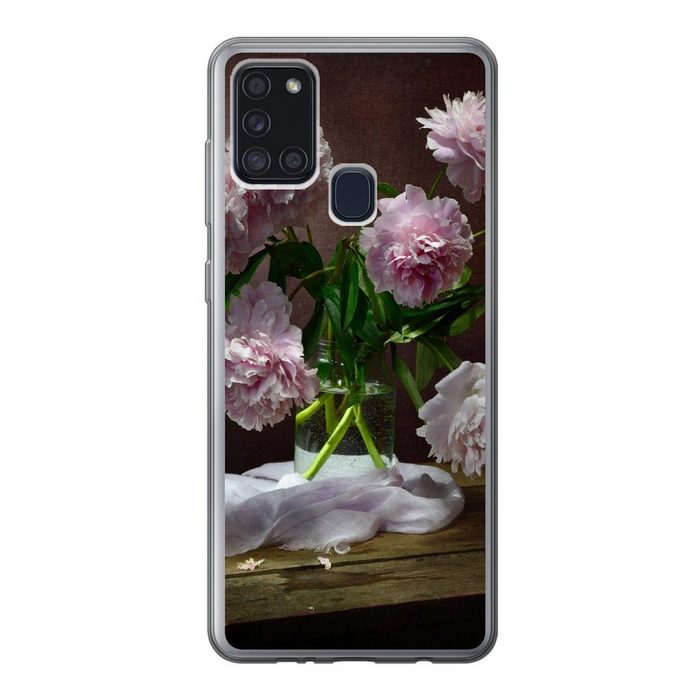 MuchoWow Handyhülle Pfingstrosen - Stilleben - Blumen Handyhülle Samsung Galaxy A21s Smartphone-Bumper Print Handy