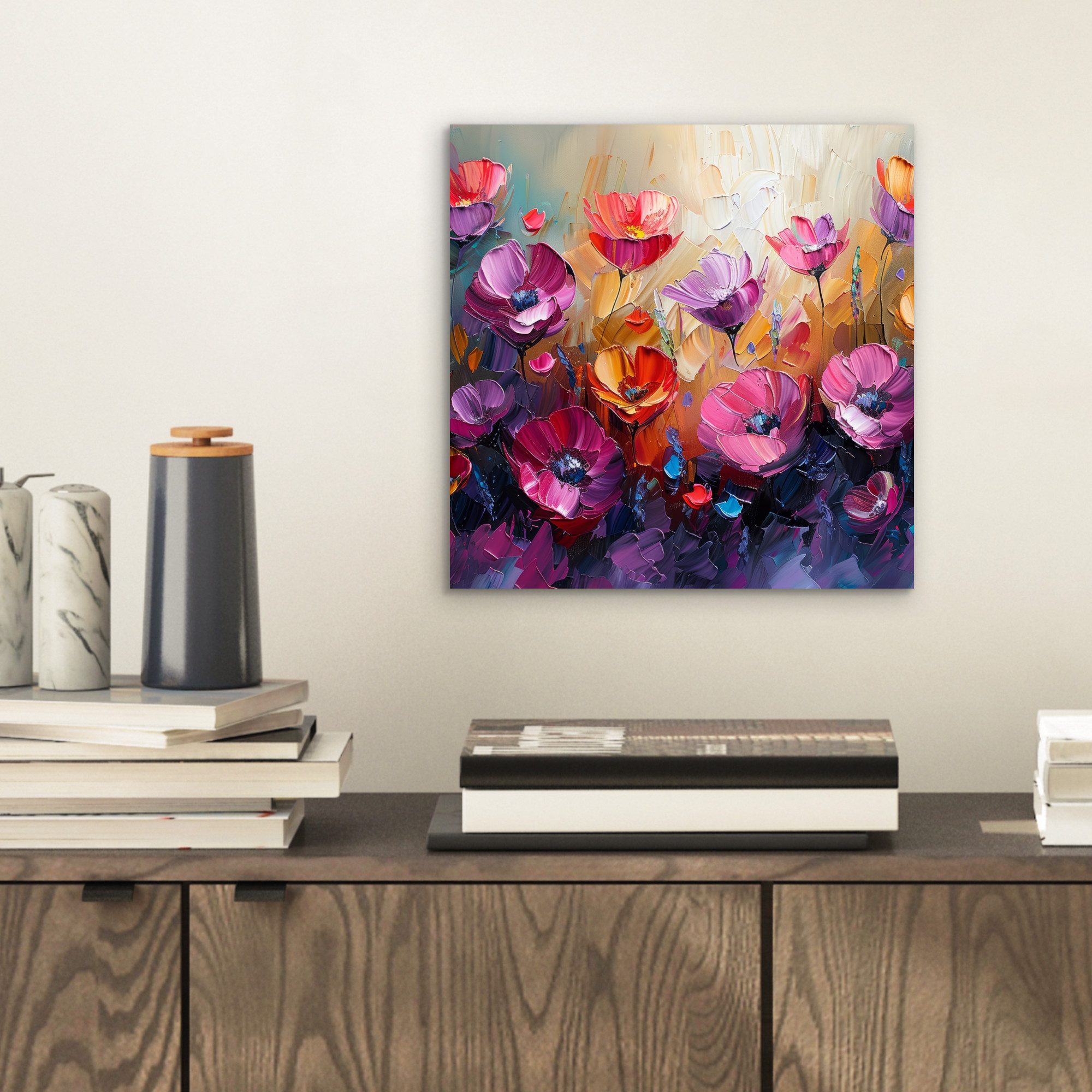 MuchoWow Metallbild Blumen - Lila - günstig online kaufen