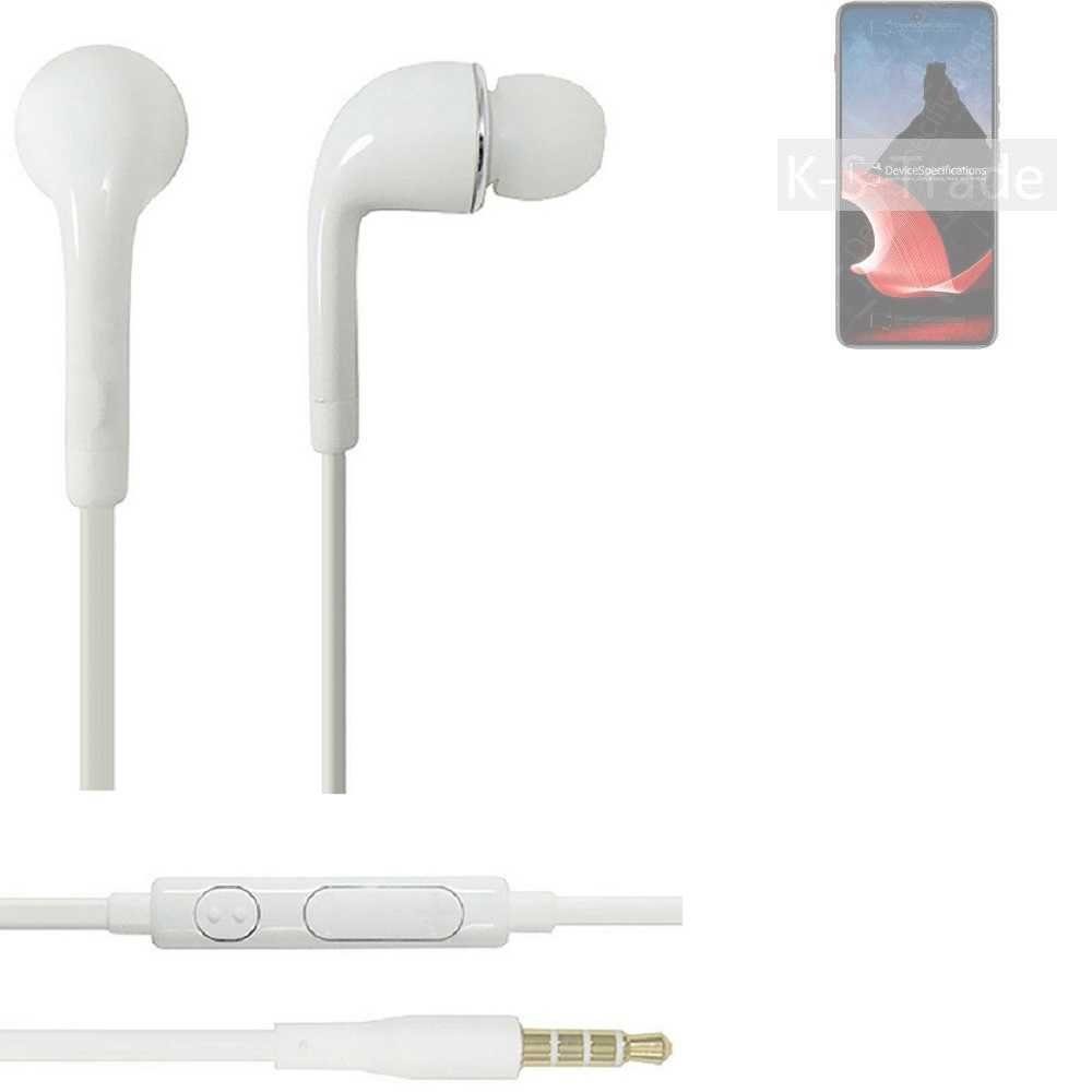 Headset Lautstärkeregler In-Ear-Kopfhörer K-S-Trade für mit ThinkPhone (Kopfhörer Motorola 3,5mm) weiß Mikrofon u