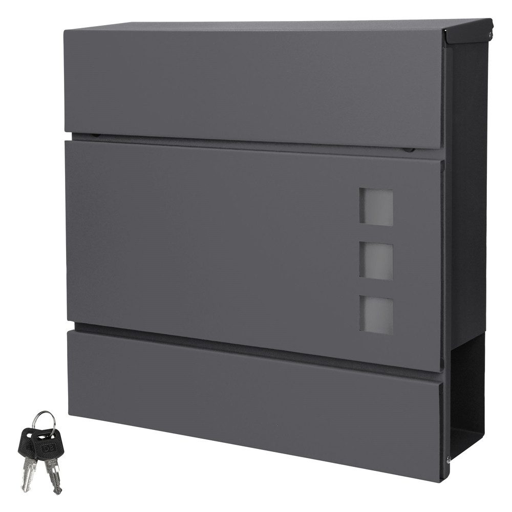 ML-DESIGN Briefkasten Wandbriefkasten Postkasten Design Briefkastenanlage Postbox, Standbriefkasten mit Zeitungsfach inkl. 2 Schlüssel Stahl