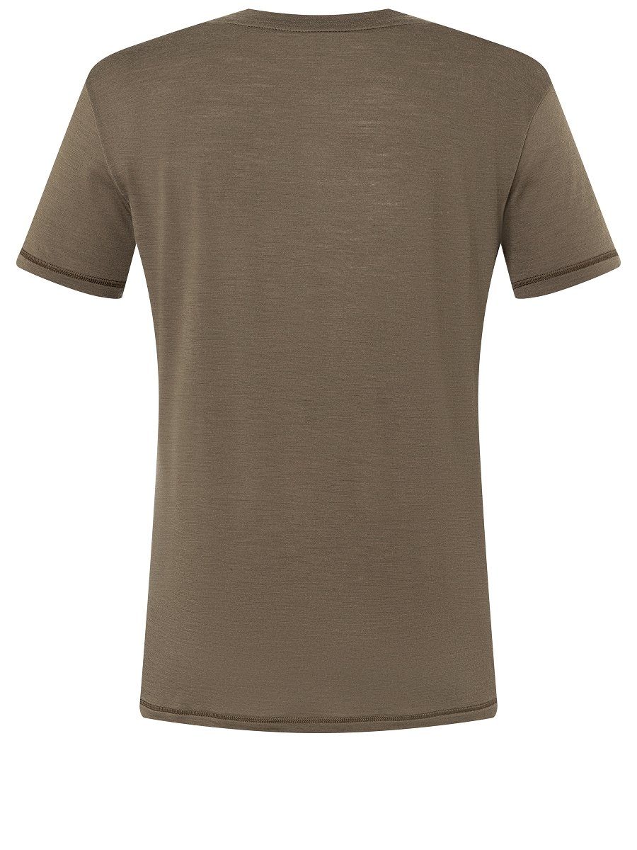 Merino-Materialmix TEE Grey/Blueberry feinster T-Shirt M T-Shirt LOGO SUPER.NATURAL Merino Stone