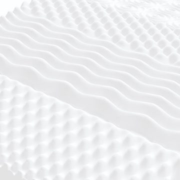 Kaltschaummatratze Schaumstoffmatratze Weiß 100x200 cm 7-Zonen Härtegrad 20 ILD, vidaXL, 0 cm hoch