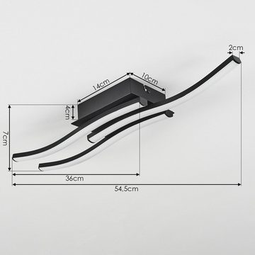 hofstein Deckenleuchte »Frassinoro« Deckenlampe, Metall/Kunststoff, Schwarz/Weiß, Wellenform, 3000 Kelvin, 18 Watt, 1050 Lumen