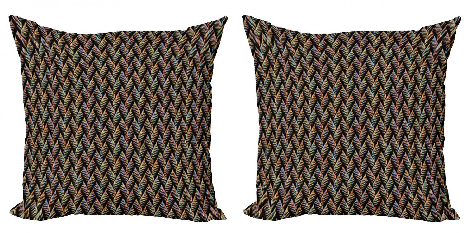 Kissenbezüge Modern Accent Abstrakt Stück), Doppelseitiger Digitaldruck, (2 Kunst Abakuhaus Streifen Gewirbelt Moderne