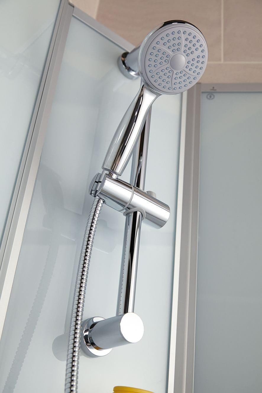 Schulte Ibiza complete shower unit, WxL: 90x160 cm, 5 mm safety glass, complete set, incl. shower tray (13.5 cm high), corner shower, sliding door