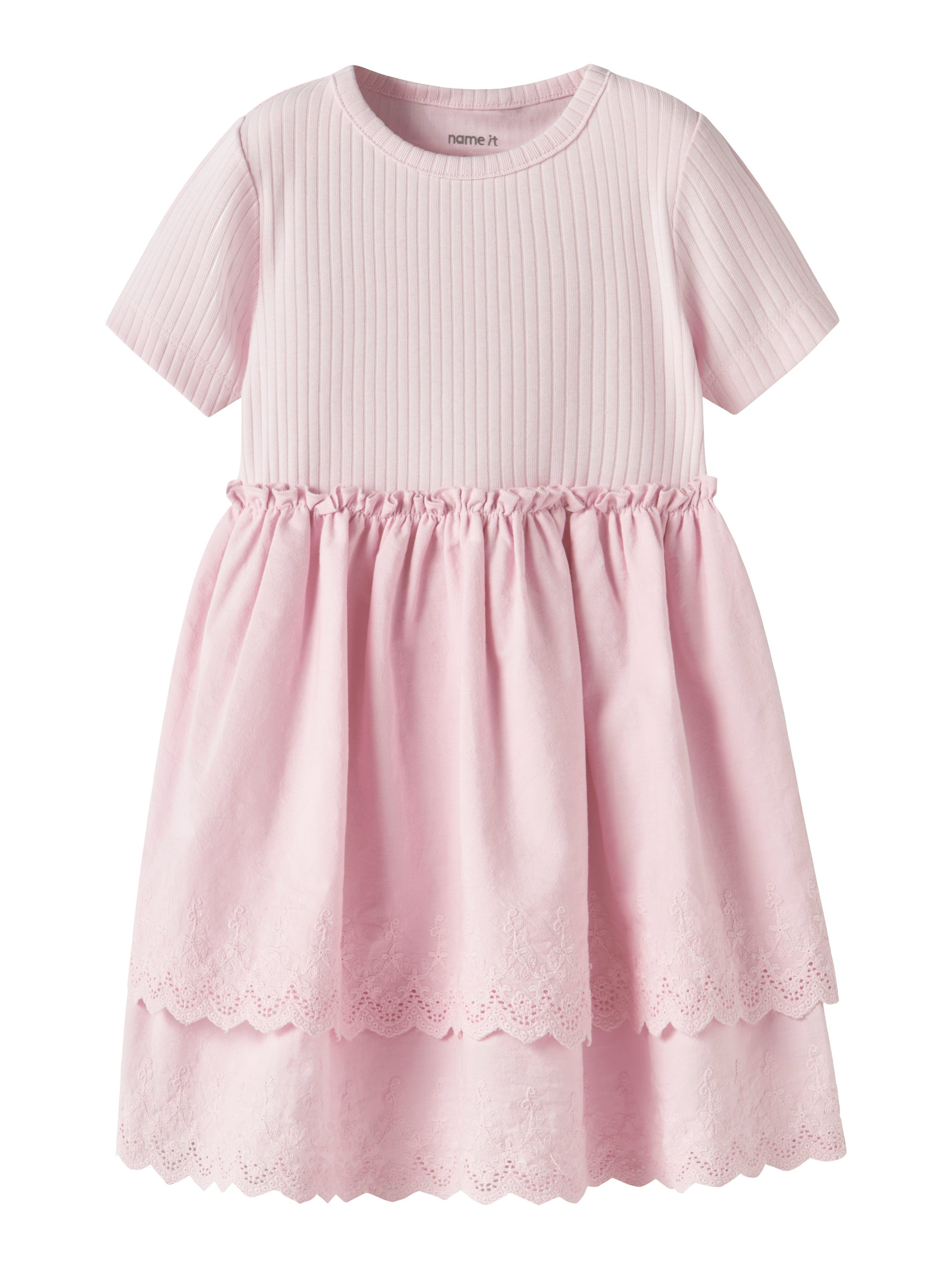 Name It Minikleid NMFHAVELLE SS DRESS Baumwollmischung, regular fit, Lochstickerei