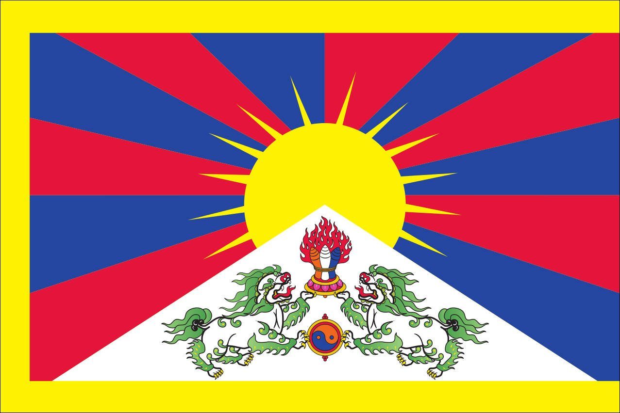 flaggenmeer Flagge Flagge Tibet 110 g/m² Querformat