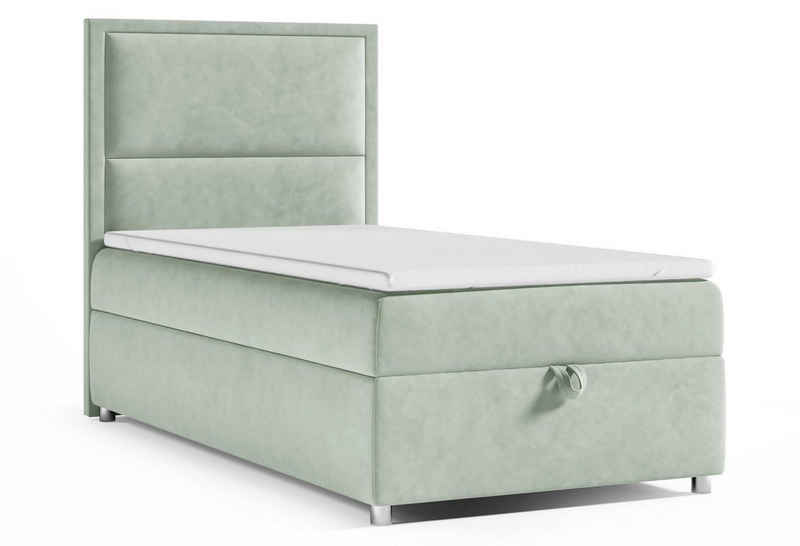 Best for Home Boxspringbett mit Bettkasten Trinity K-11 SINGLE Bonellfederkern inkl. Topper