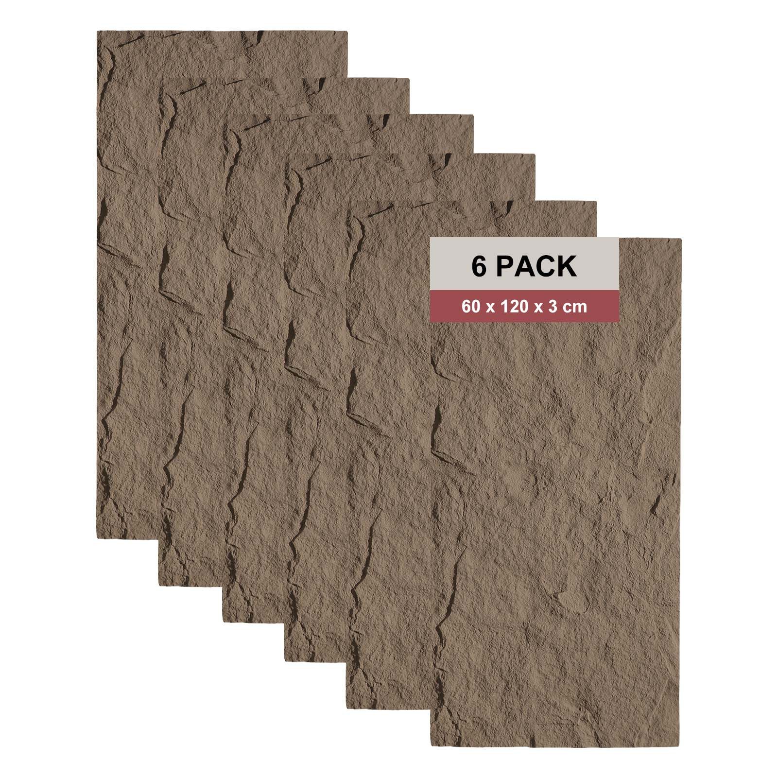mepiq Wandpaneel Selbstklebende Wandpaneele in Steinoptik PU Wandverkleidung, (6-tlg., (120x60x3 cm) für Küche & Schlafzimmer – 1 Stück)