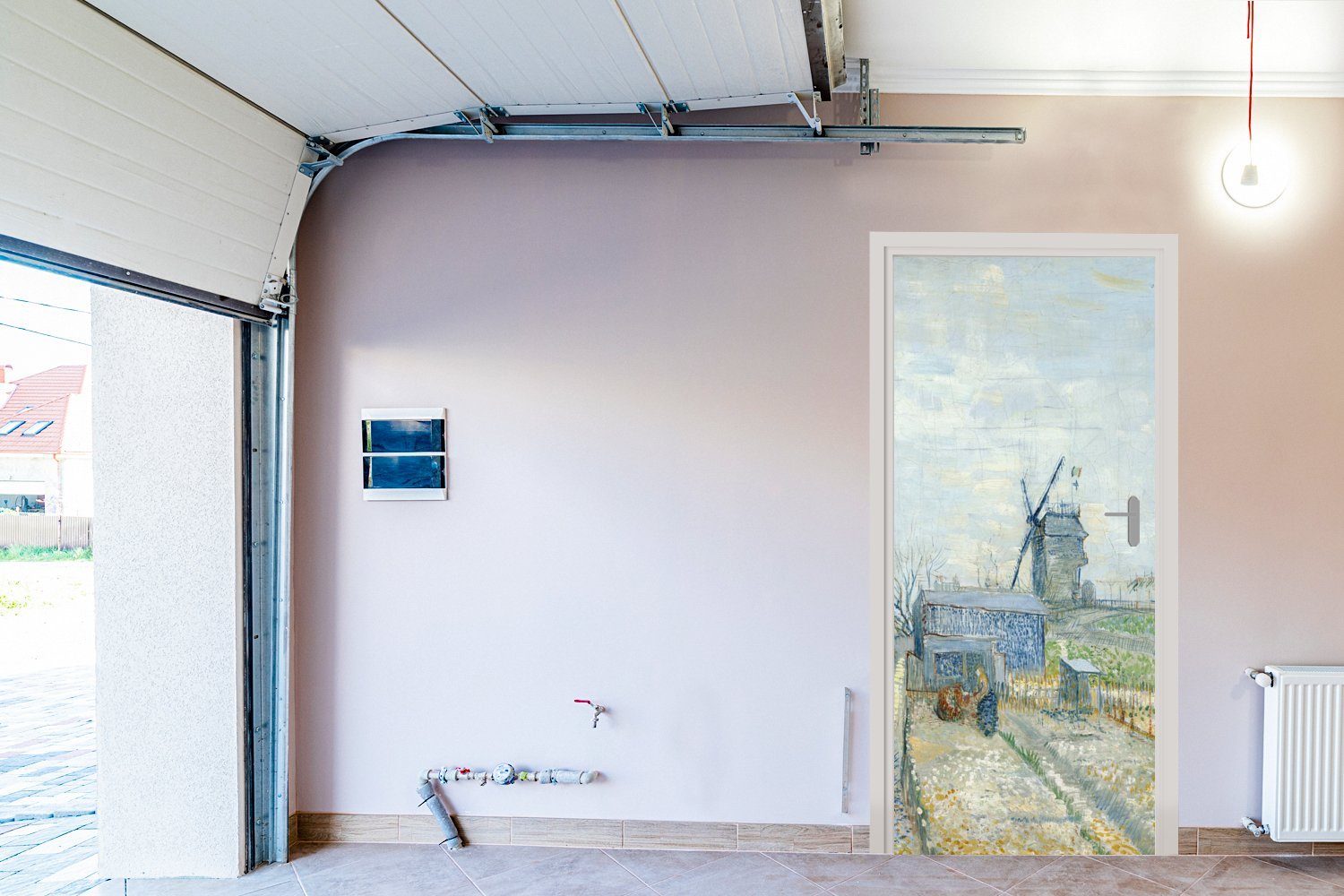 MuchoWow Türtapete Montmartre: (1 für van Gärten St), 75x205 Fototapete bedruckt, Tür, Matt, Türaufkleber, Mühlen cm Vincent und - Gogh