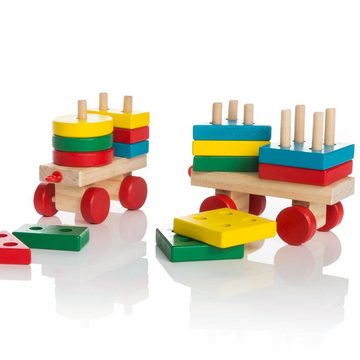 all Kids United Spielzeug-Eisenbahn Sortierwürfel Holzzug, (16-tlg., Lernspielzeug), Kinderspielzeug Holzeisenbahn