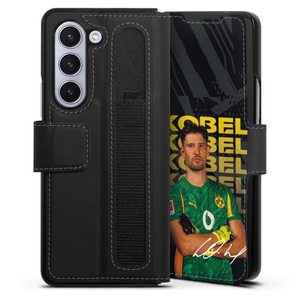 DeinDesign Handyhülle Borussia Dortmund Gregor Kobel BVB Gregor Kobel 25/26, Samsung Galaxy Z Fold 5 Hülle Handy Flip Case Wallet Cover