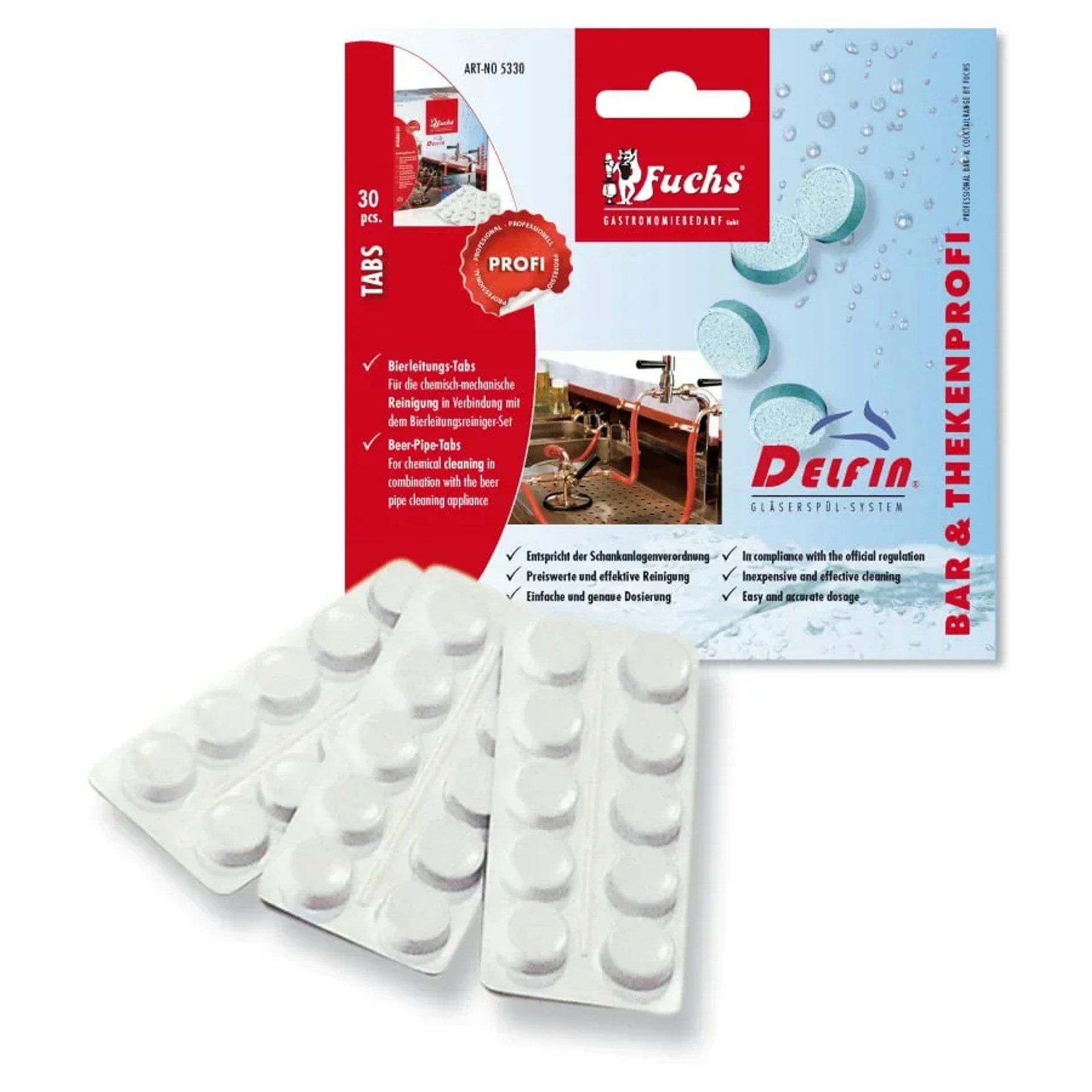FUCHS Reinigungs-Set Reinigungsmittel, Reinigungstabs für Bierleitungsreiniger-Set - 30 Stc, (Set)