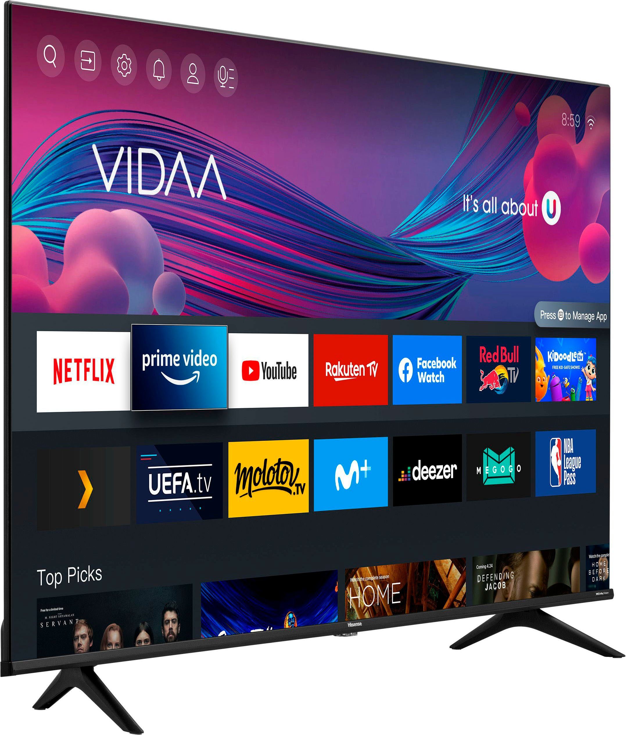 X) T2, Ultra cm/43 Triple Tuner DTS Hisense Smart-TV, T/ (108 Zoll, LED-Fernseher 4K S2/ DVB-C/S/ Alexa Built-In, Virtual HD, 43A6FG