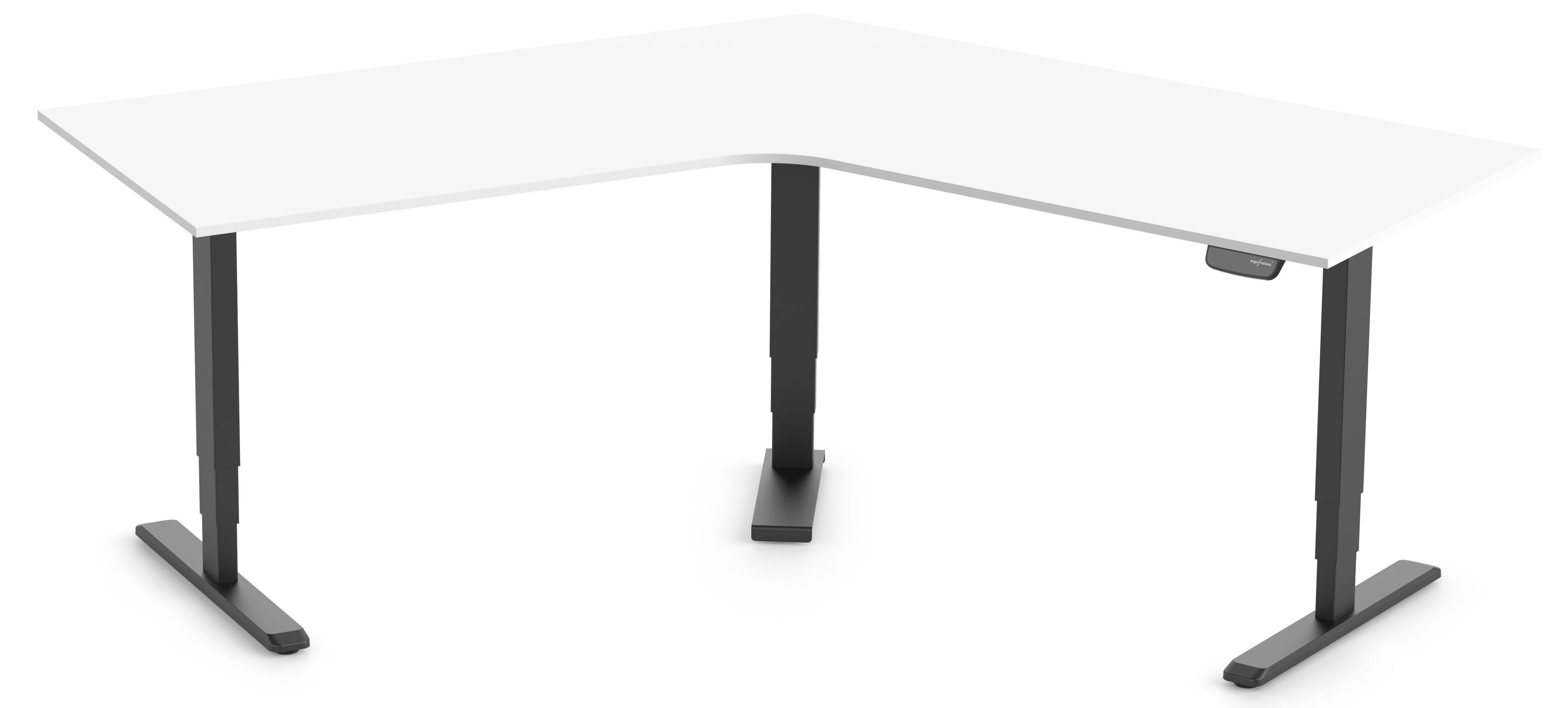 Ergolutions Schreibtisch PRIMUS elektrisch höhenverstellbarer Winkelschreibtisch, 180 kg Traglast / Leise / Timer / Memory / Kollisionssensor