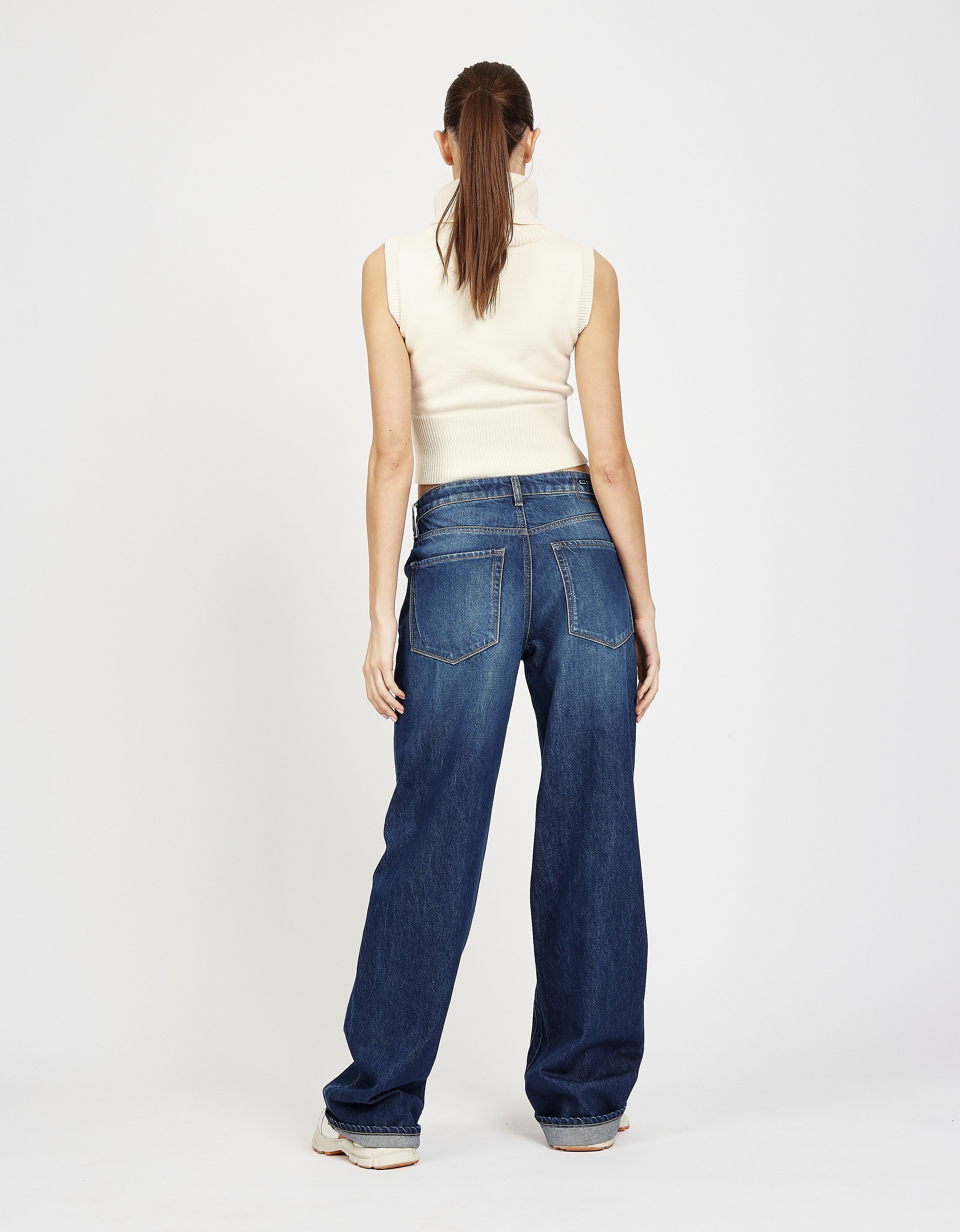 GANG Loose-fit-Jeans 94CLAIRE mit Bindegürtel und Naht am Oberschenkel, Baggy Fit