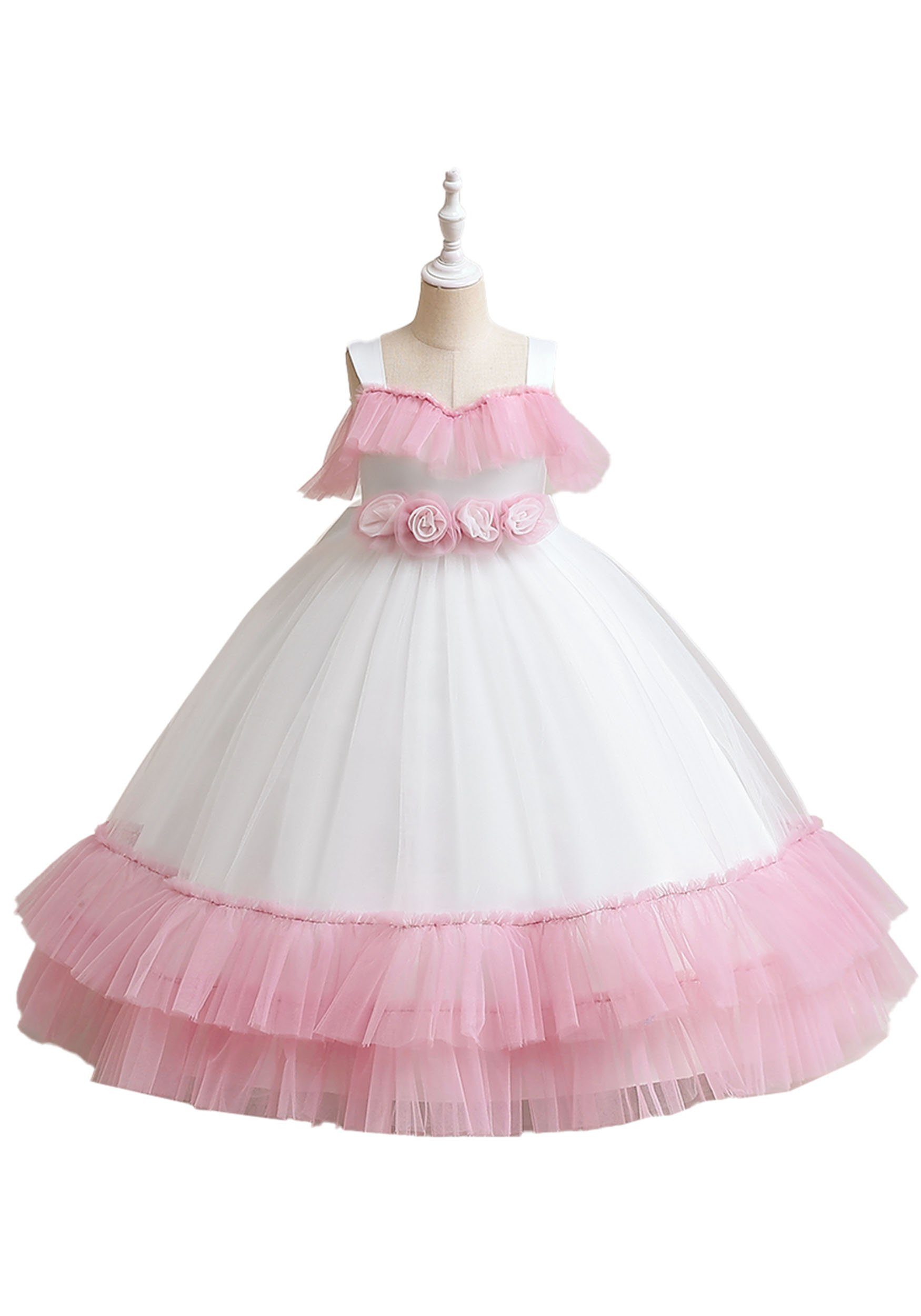 Abendkleider Prinzessin Blumenmädchenkleider Tüllrock Kleid Partykleid Daisred