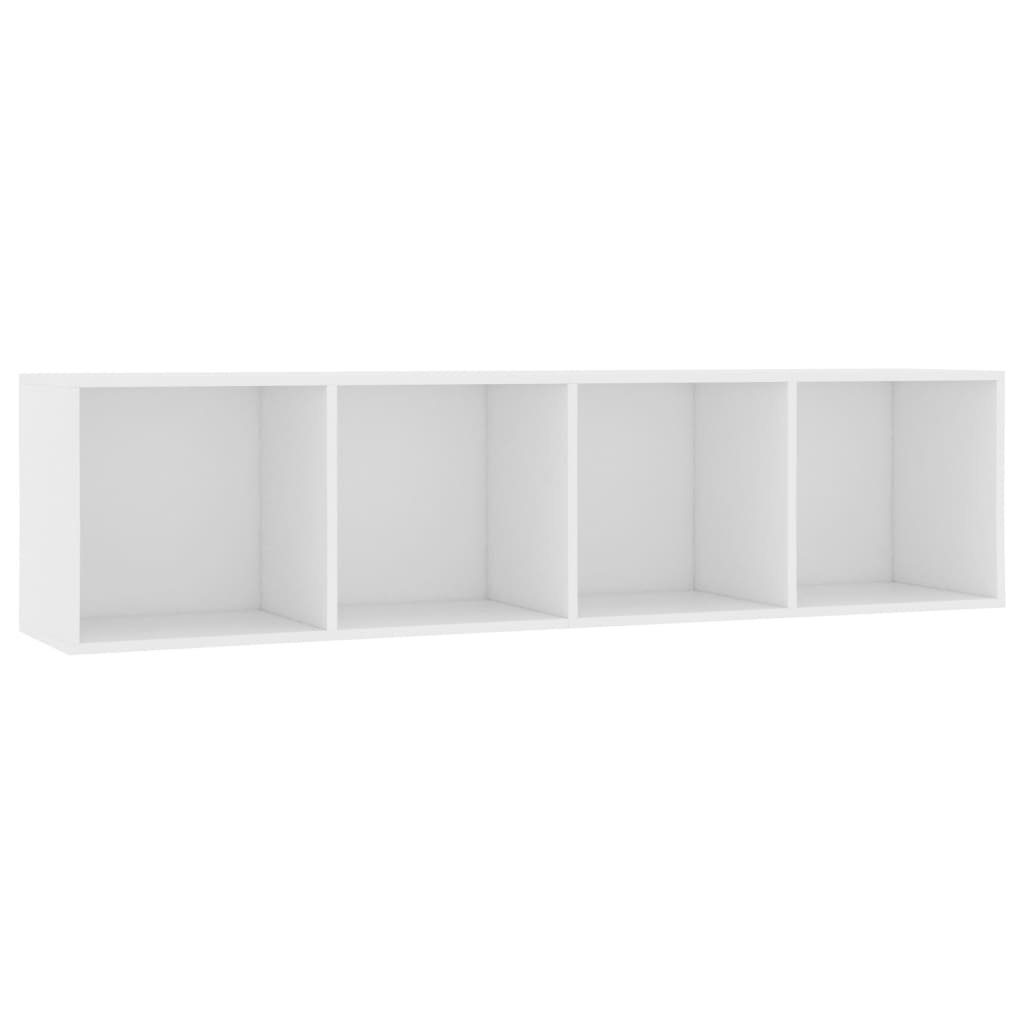 furnicato Bücherregal Holzwerkstoff Weiß 143x30x36 cm mit 4 Fächern, 1-tlg. günstig online kaufen