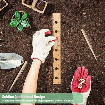 MAGICSHE Gartenpflege-Set Gartenwerkzeugset,Holz Pflanze Lineal, faltbare Samen Pflanzen Lineal