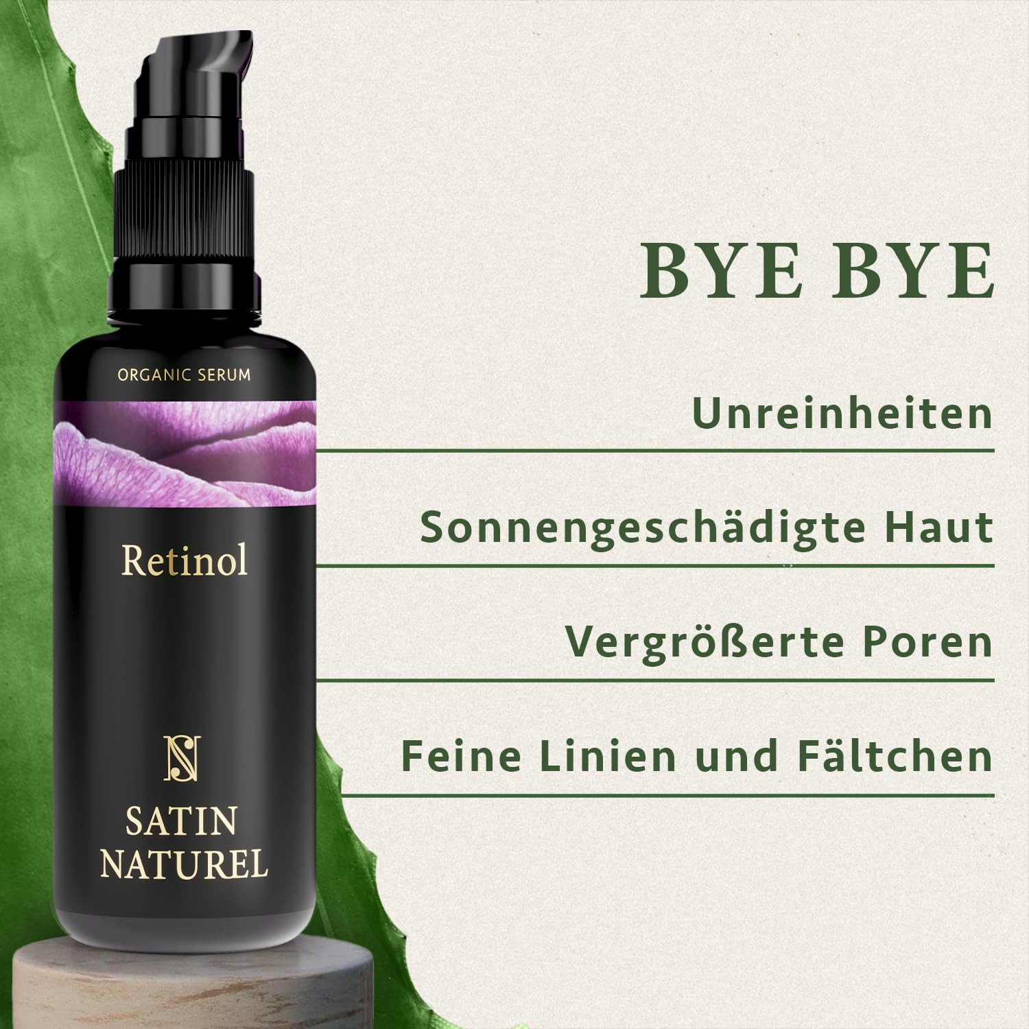 Satin Naturel Gesichtsserum Retinol Bio Serum hochdosiert, 1-tlg., Anti Falten