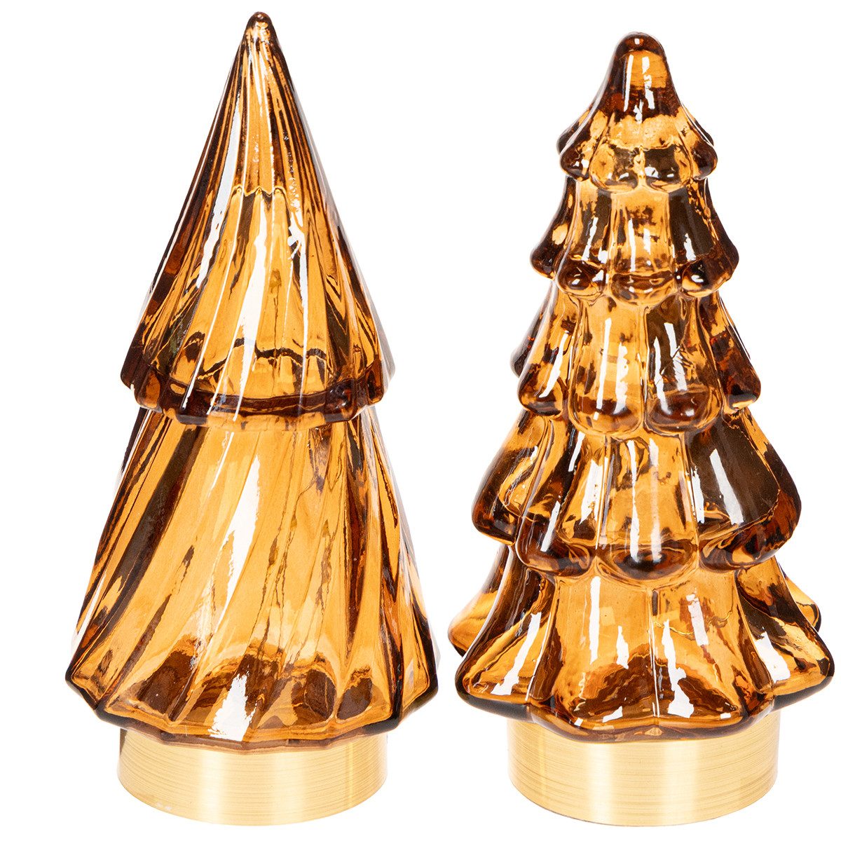 Florists Products Künstlicher Weihnachtsbaum LED Glas Weihnachtsbaum Dekoration für innen batteriebetrieben, 2 Stü