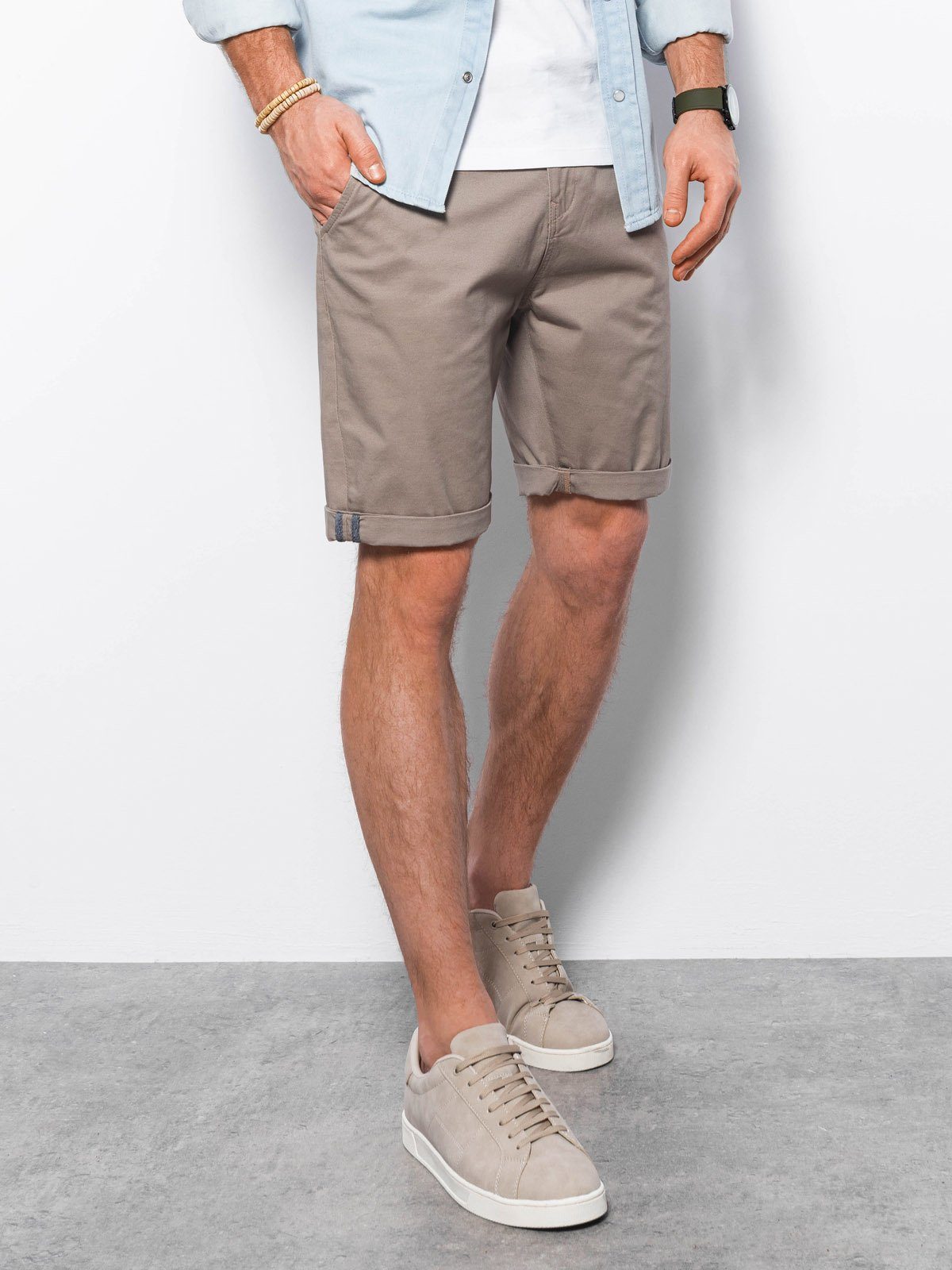 Shorts - dunkelbeige w243 Chino-Shorts für Ombre Männer OMBRE S V8