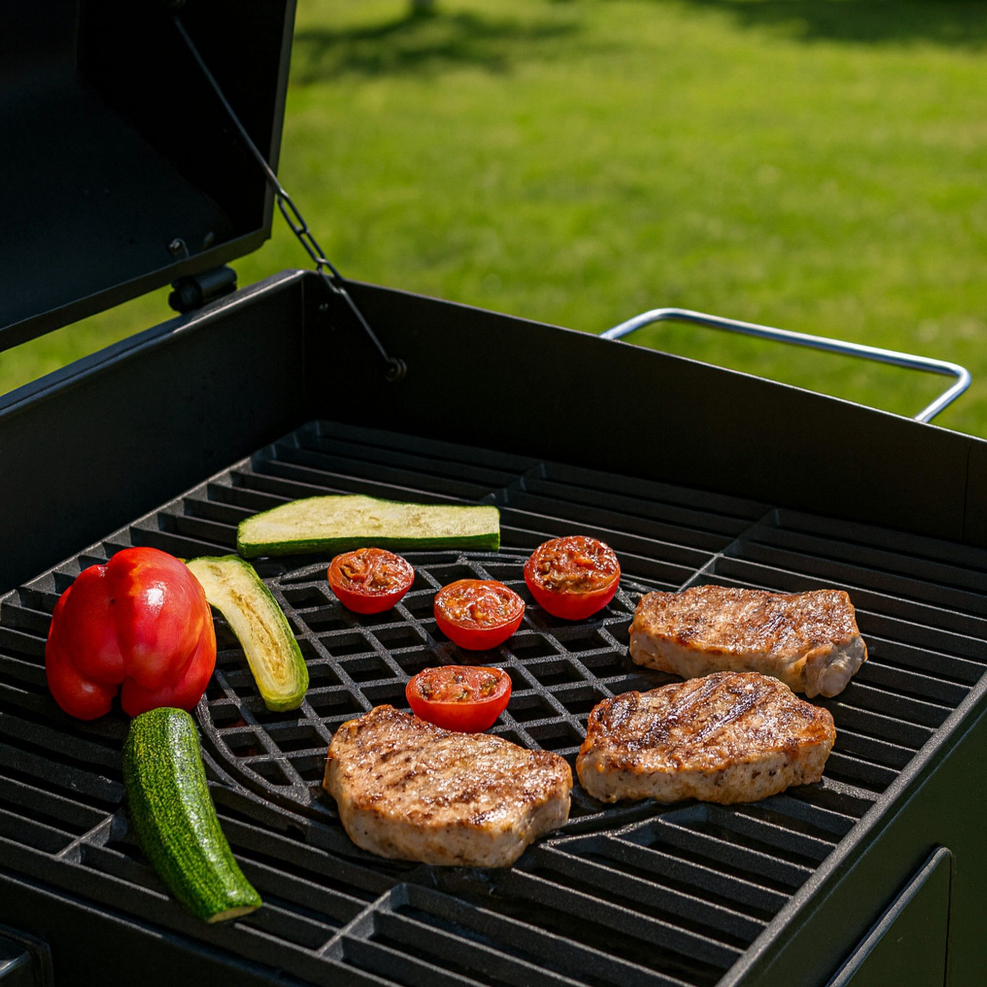 BBQ-Toro Grillrost Gusseisen Grillrost System 60 x 44 cm, Rost-in-Rost Gussrost Grill, Ideal für scharfes und schnelles Anbraten