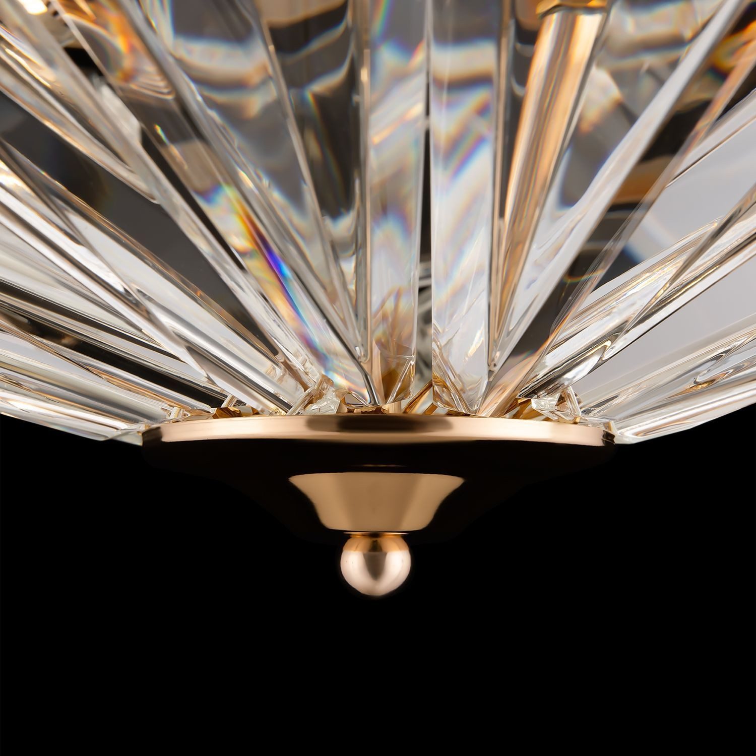 Licht-Erlebnisse Deckenleuchte IRAE, ohne Leuchtmittel, Glas Metall rund D: 48,6 cm in Gold E14 Modern Kristall