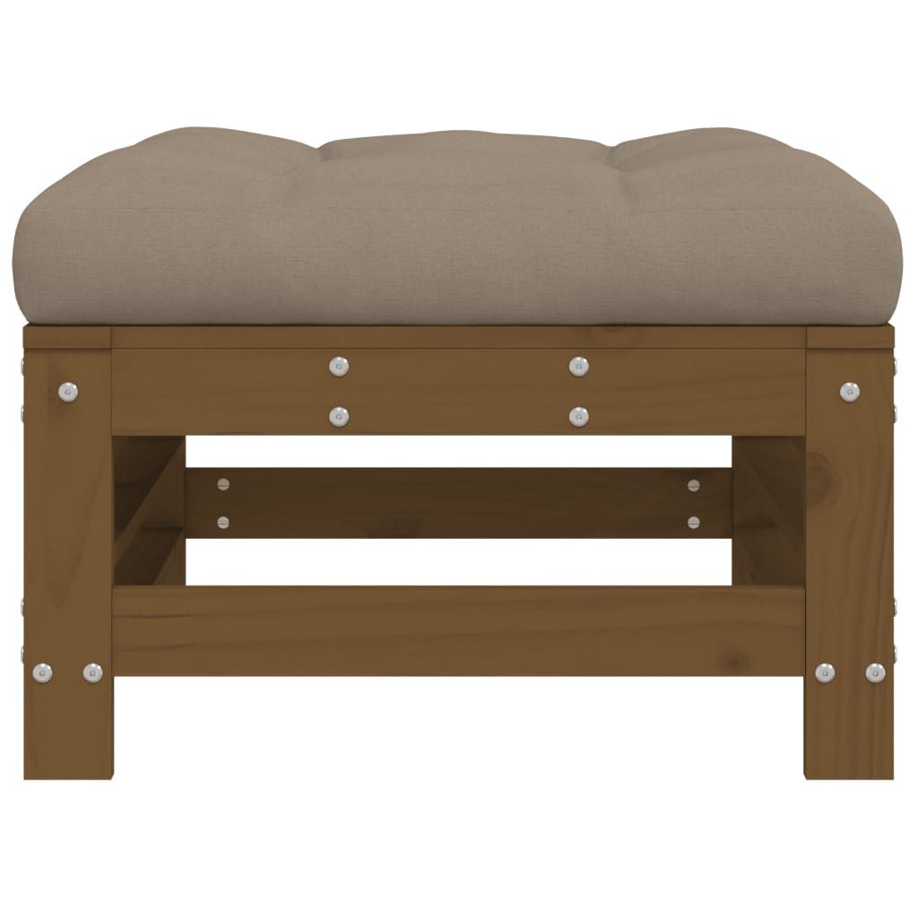 vidaXL Sofaelement Gartenhocker mit Kissen Honigbraun günstig online kaufen
