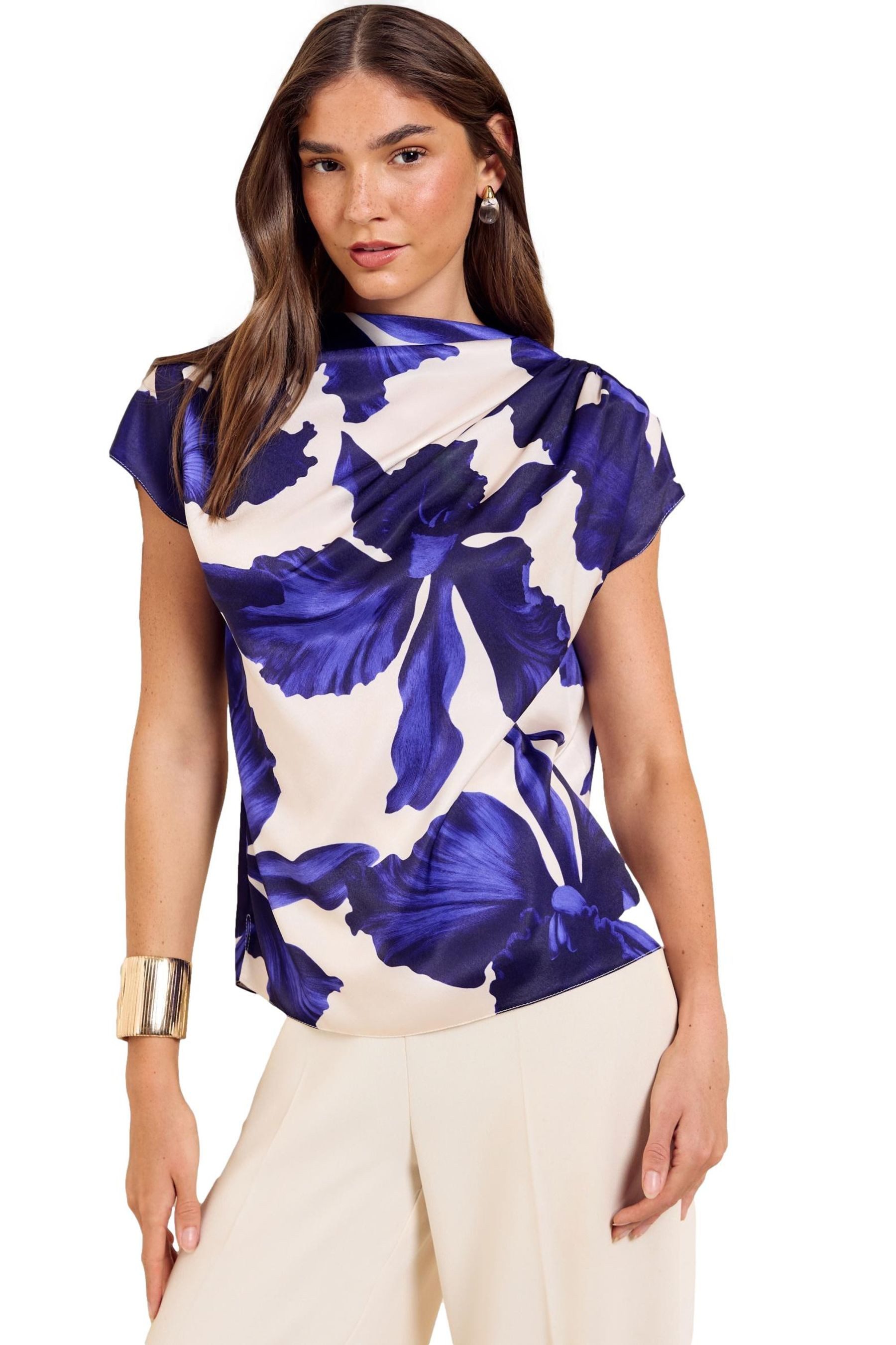 Friends Like These Satinbluse Friends Like These Satin-Bluse mit Drapierung (1-tlg)