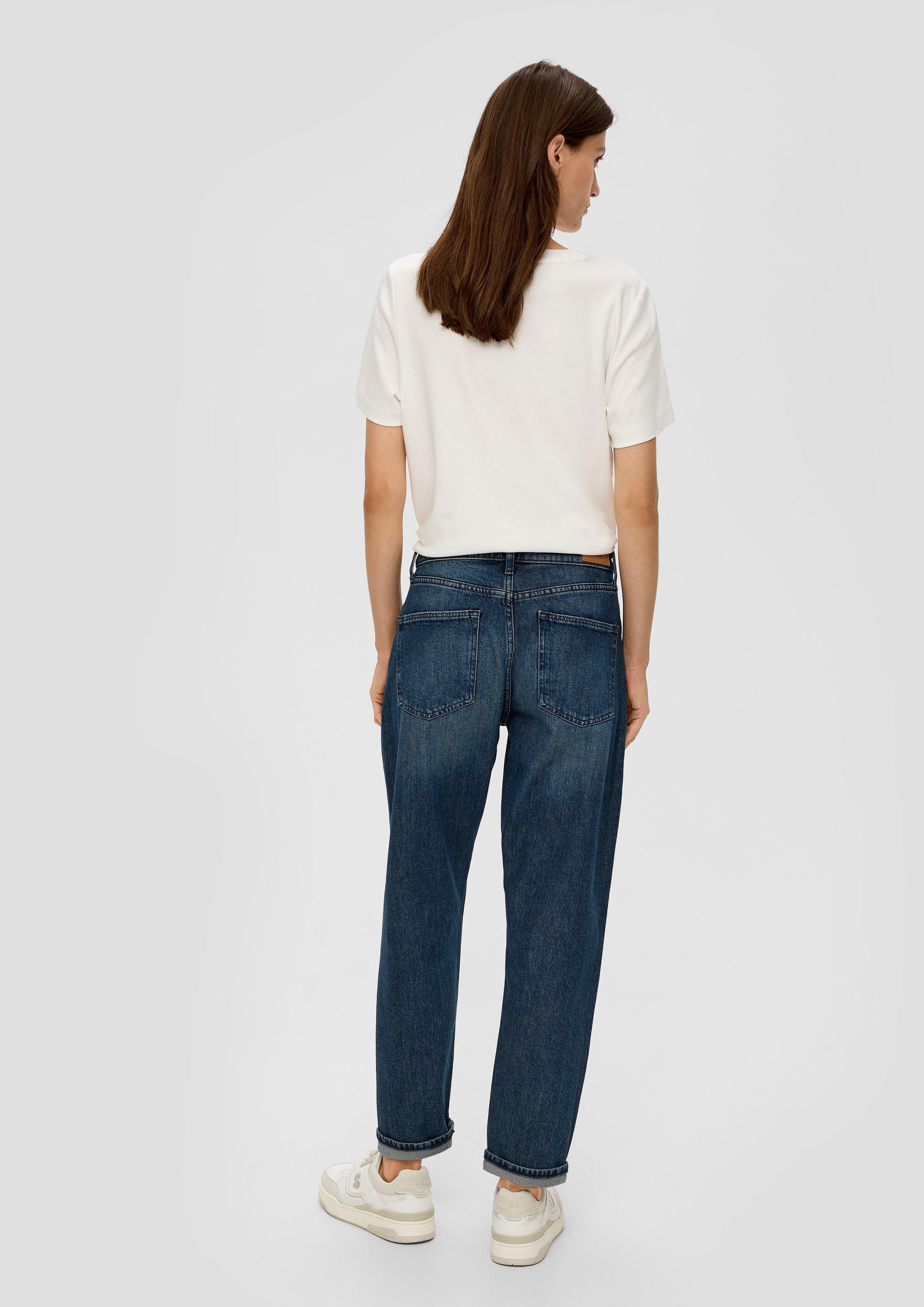 s.Oliver 7/8-Jeans Leg Waschung, / Mid Relaxed Rise Label-Patch / Franciz Fit Ankle-Jeans Tapered 