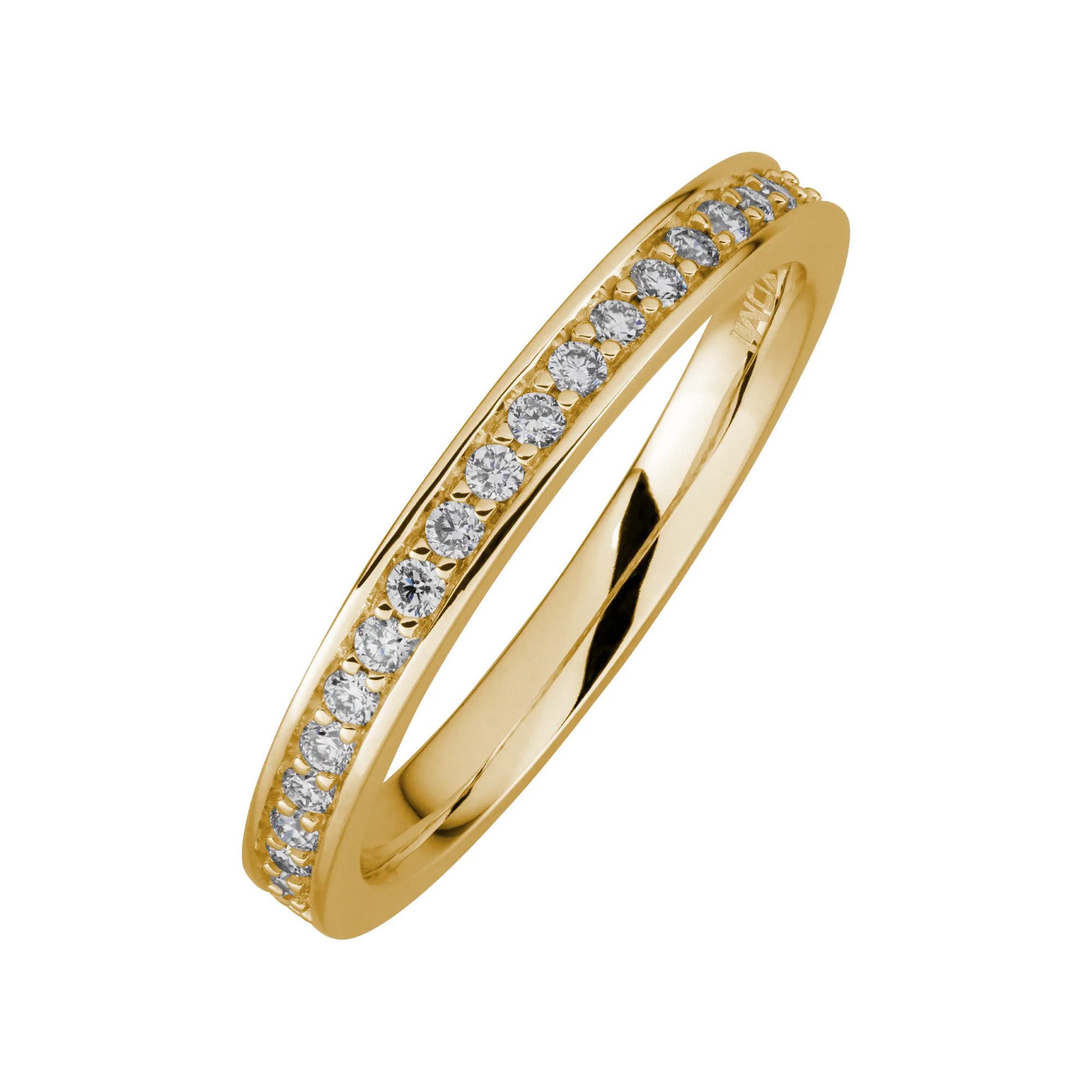LYOMI Fingerring 585/- Gelbgold 21 synth. Diam. 0,24ct.
