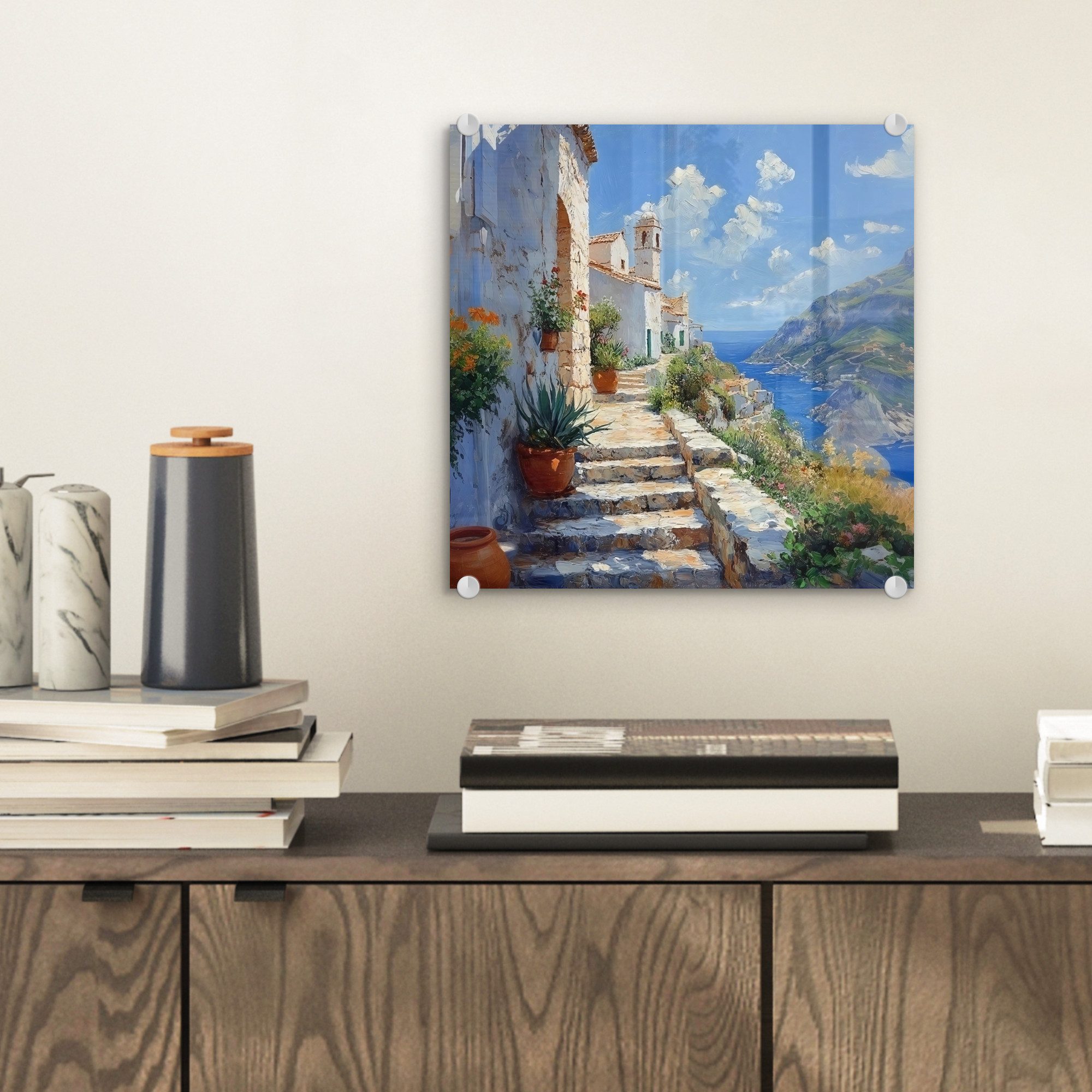 MuchoWow Acrylglasbild Treppe - Häuser - günstig online kaufen