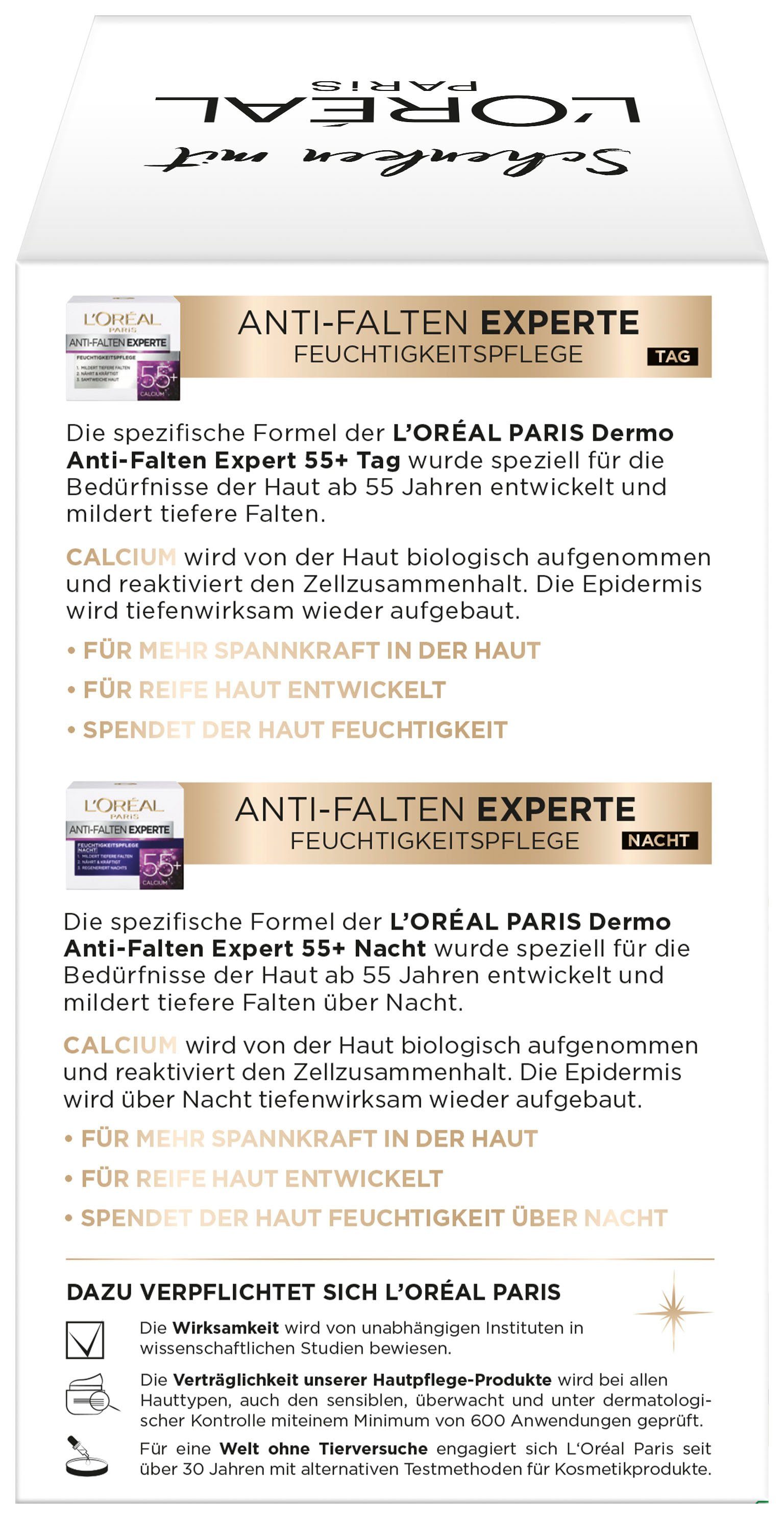 L'ORÉAL PARIS Gesichtspflege-Set Anti-Falten Experte Duo, für reife Haut, mit Calcium, pflegend
