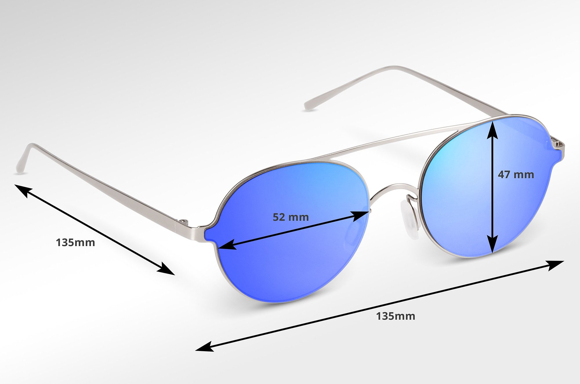 UrbanSky Sonnenbrille Doppelpack „Henry“ (2er-Pack, Sonnenbrillen-Set mit Einstecketuis) verspiegelte Metallbrillen Pilotenstil UV400